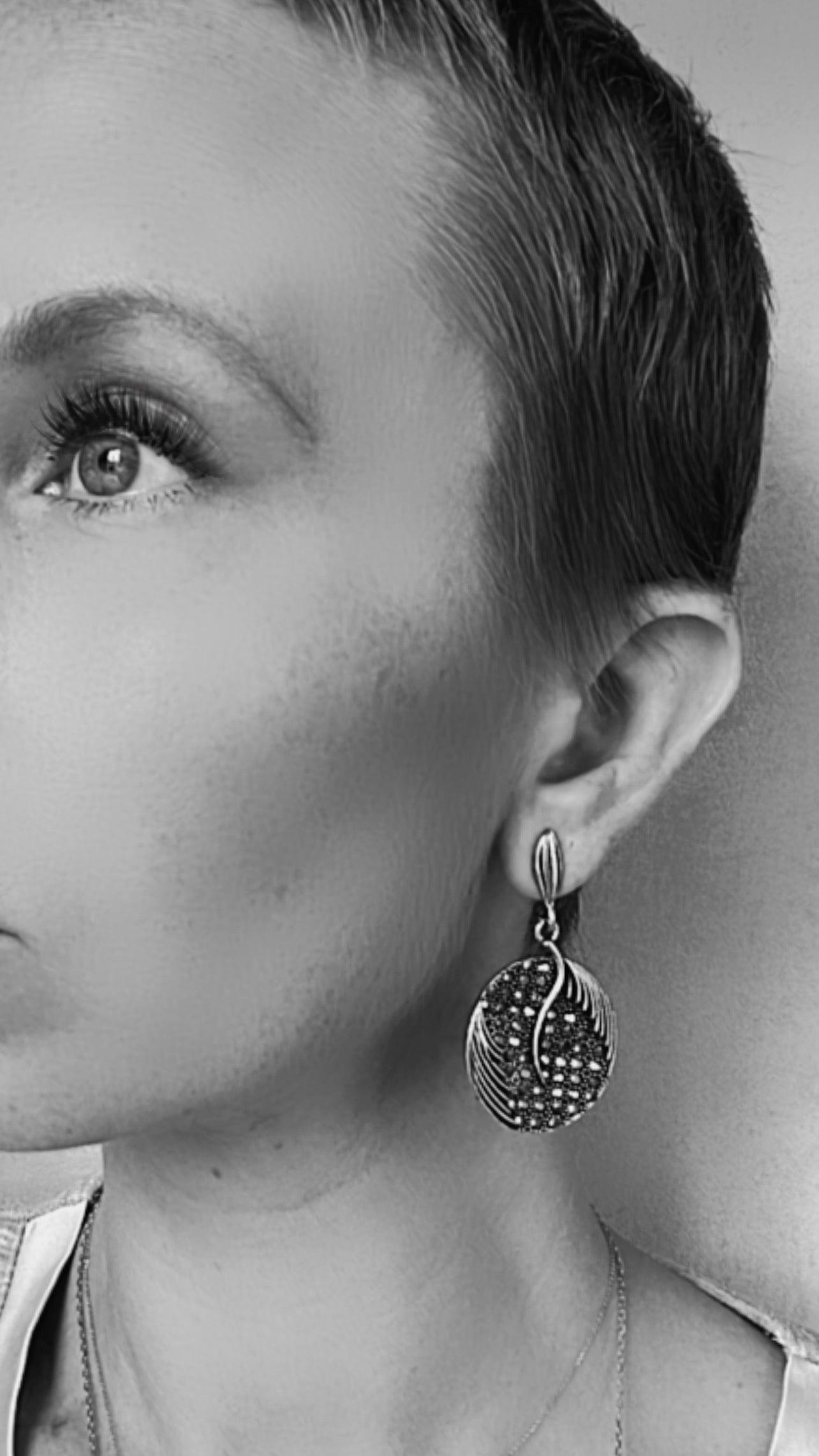 Boucles d’oreilles NOELA ronds argent vieilli - Créations Uniques