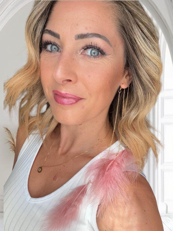 Boucle d’oreille NADEGE Plumes roses - Créations Uniques