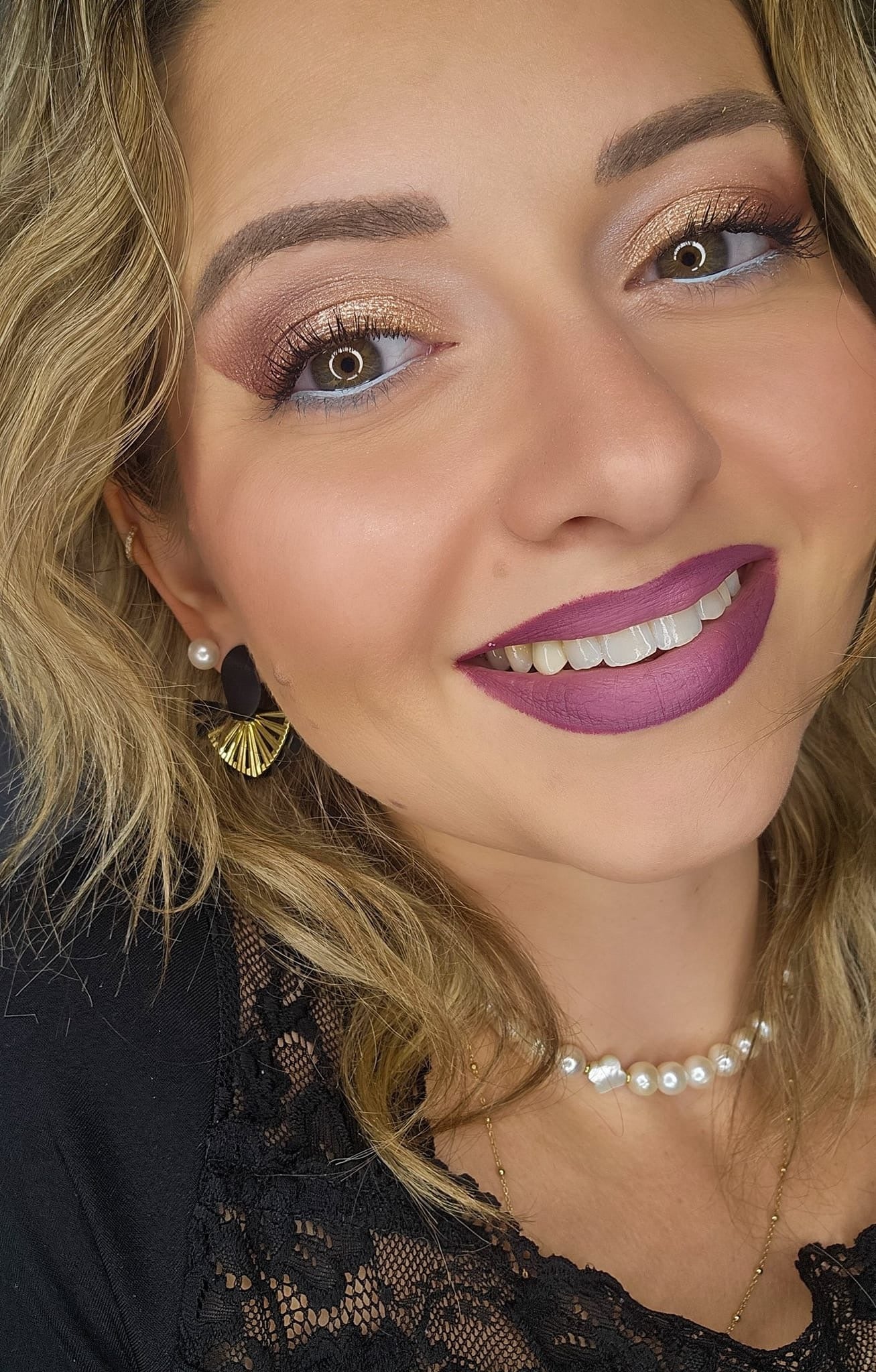 Boucles d’oreilles LALY éventails noirs et dorés superposés - Créations Uniques - Créations Uniques