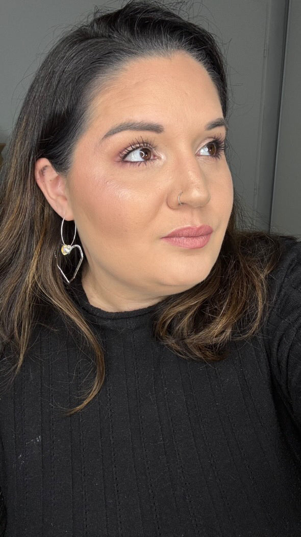 Boucles d’oreilles CASSANDRA cœurs argentés cristal - Créations Uniques - Créations Uniques