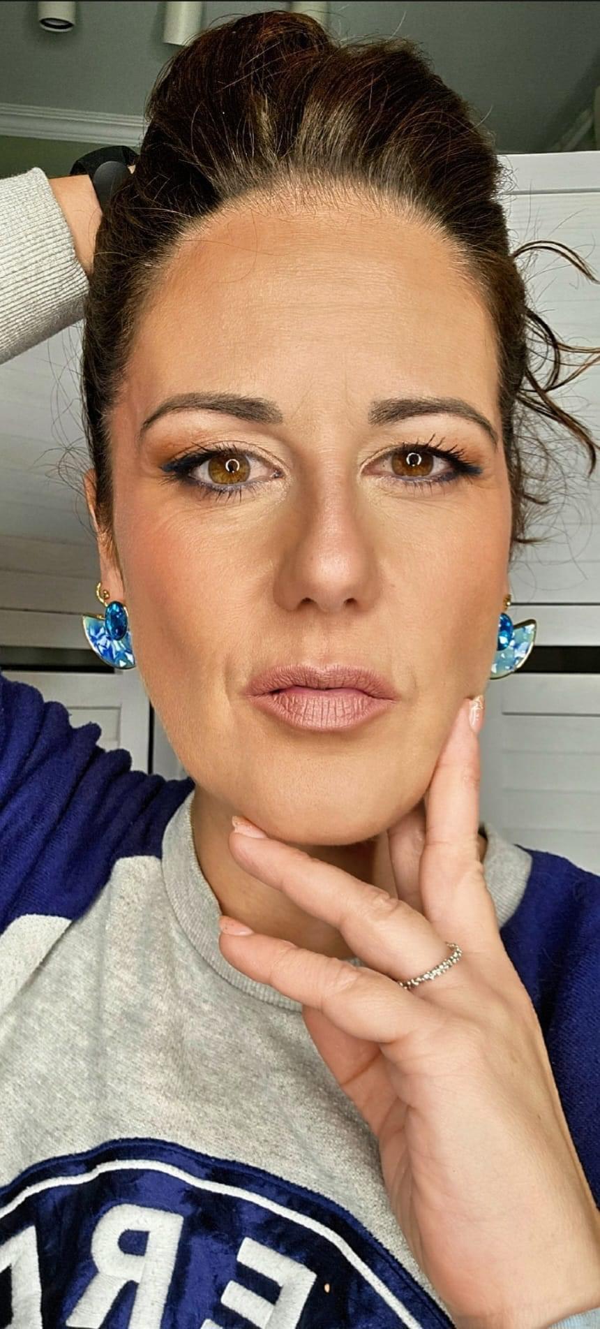 Boucles d’oreilles LIV demi cercle résine nuances de bleu - Créations Uniques