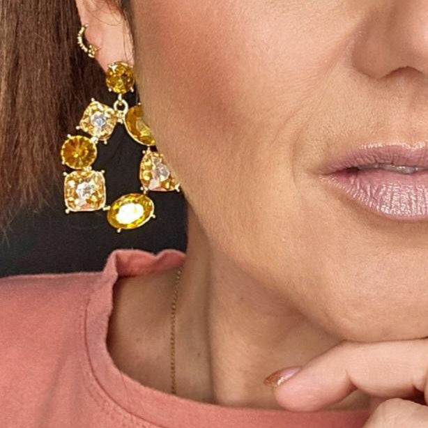 Boucles d’oreilles SKYLAR jaunes brillantes - Créations Uniques