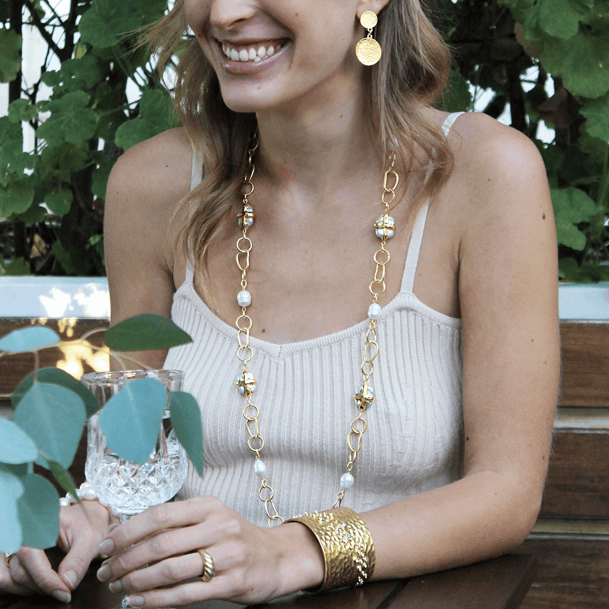 B50596 Bracelet manchette chatoyant - Karine Sultan - Créations Uniques