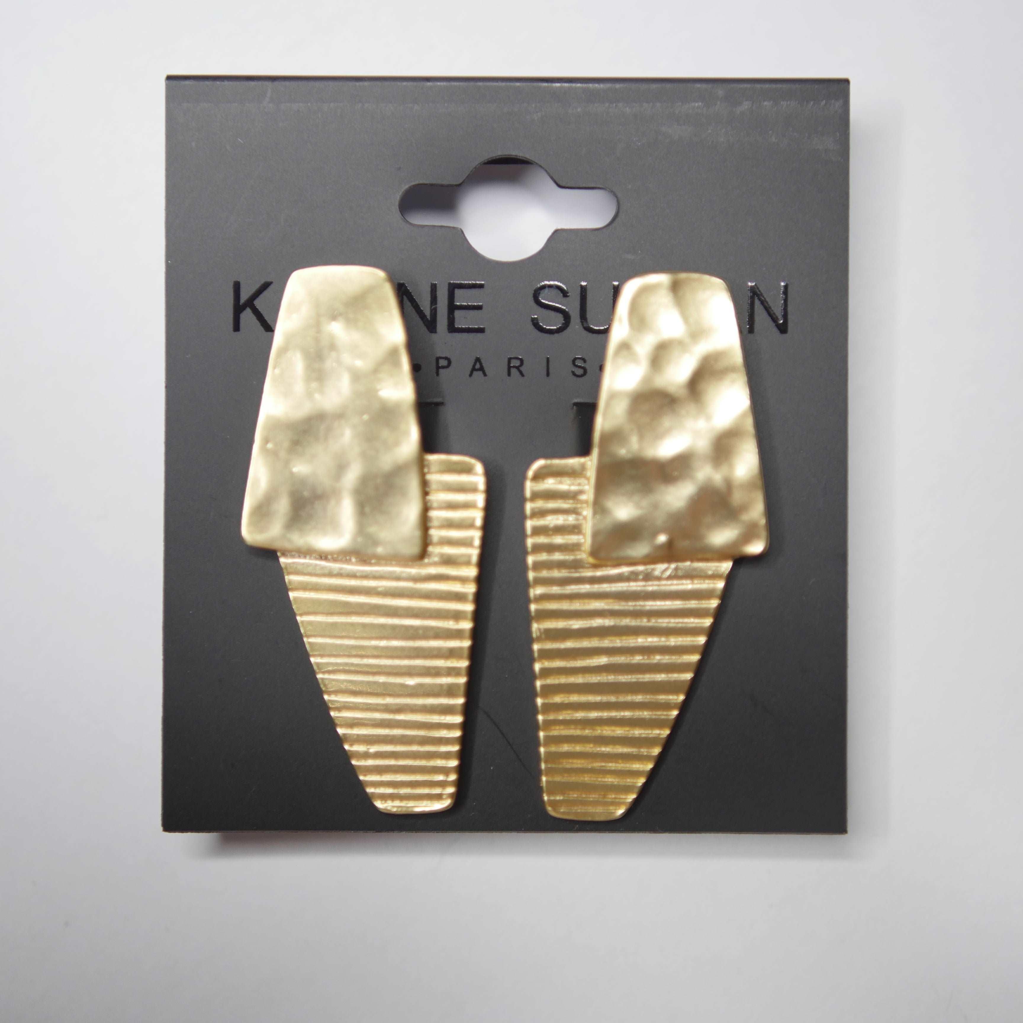 E71066 Boucles d'oreilles clips superposées - Karine Sultan - Créations Uniques