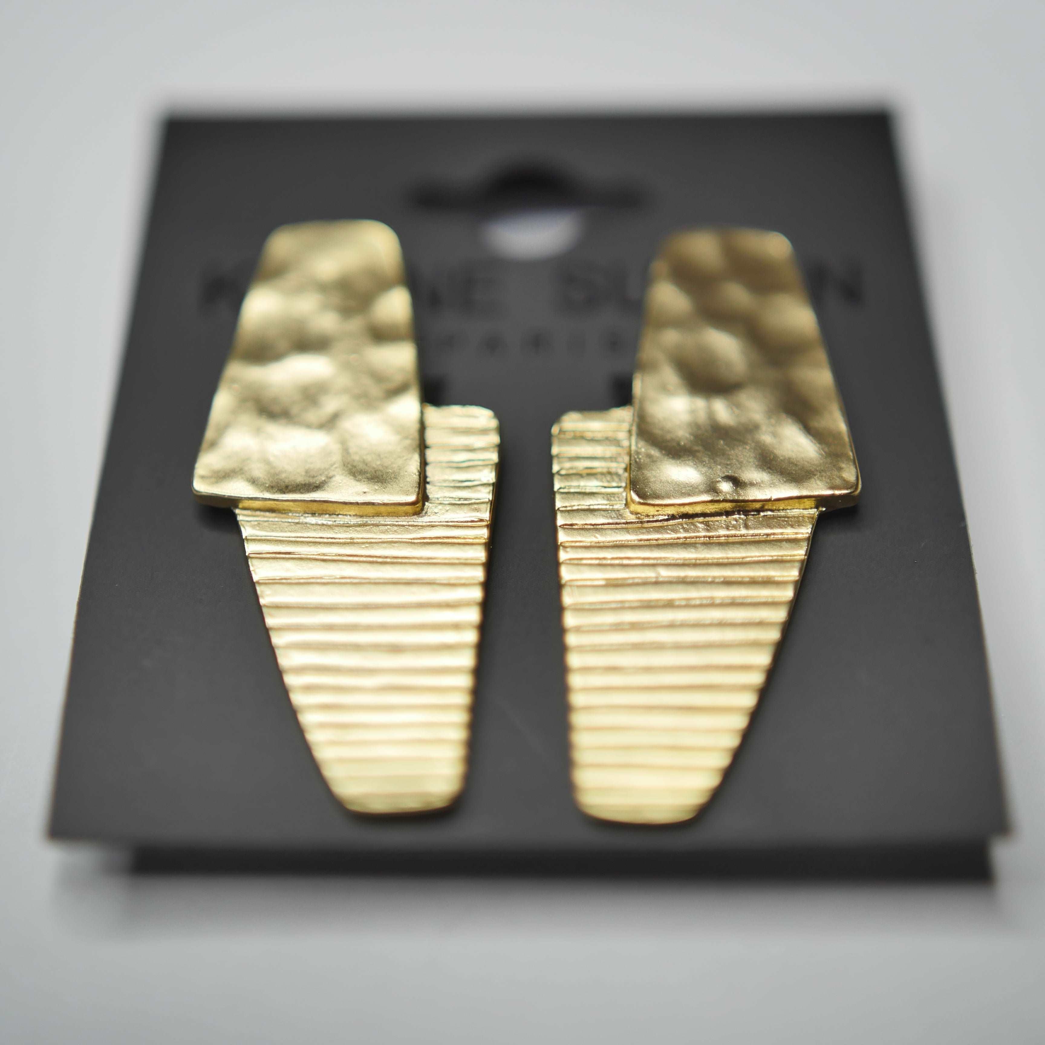 E71066 Boucles d'oreilles clips superposées - Karine Sultan - Créations Uniques