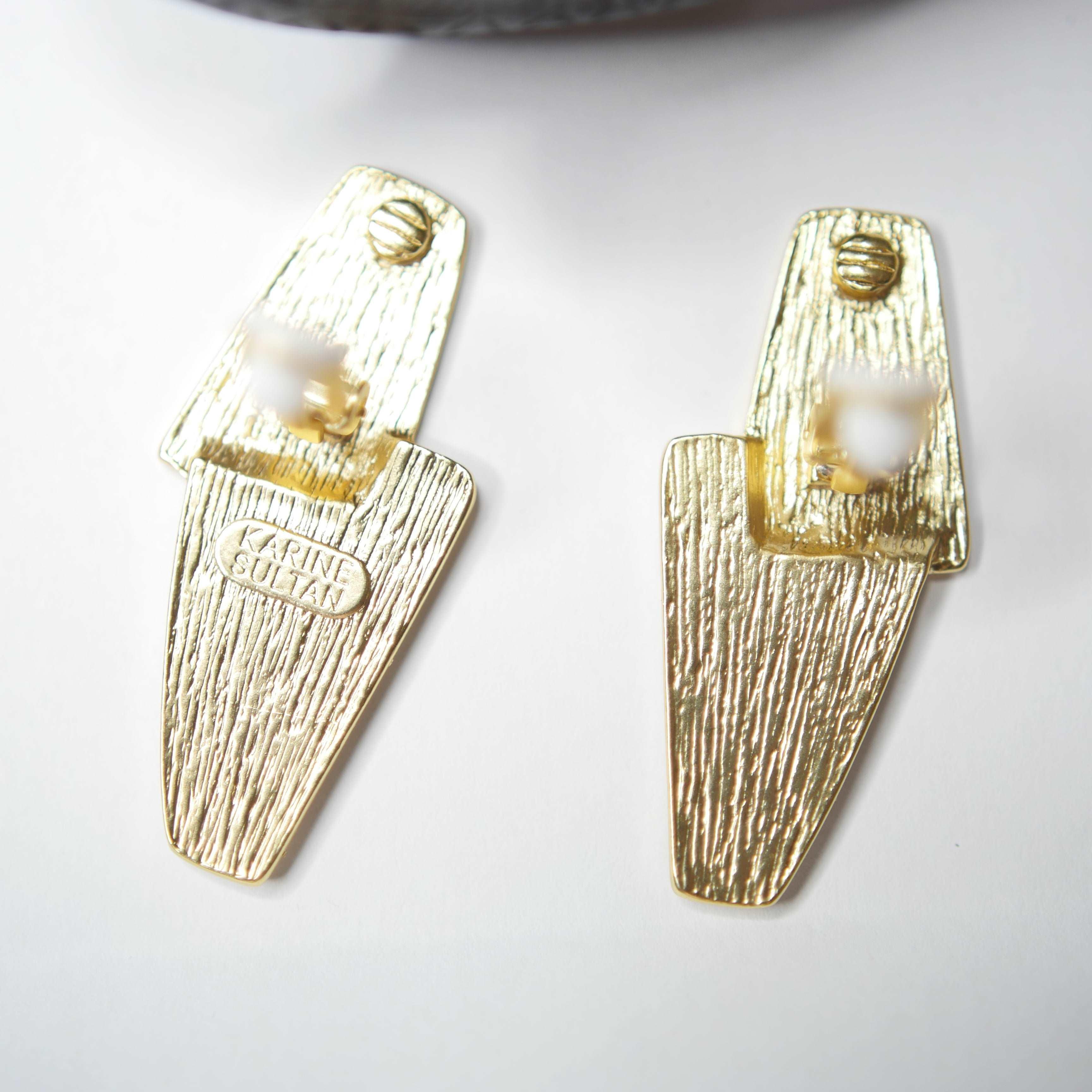 E71066 Boucles d'oreilles clips superposées - Karine Sultan - Créations Uniques