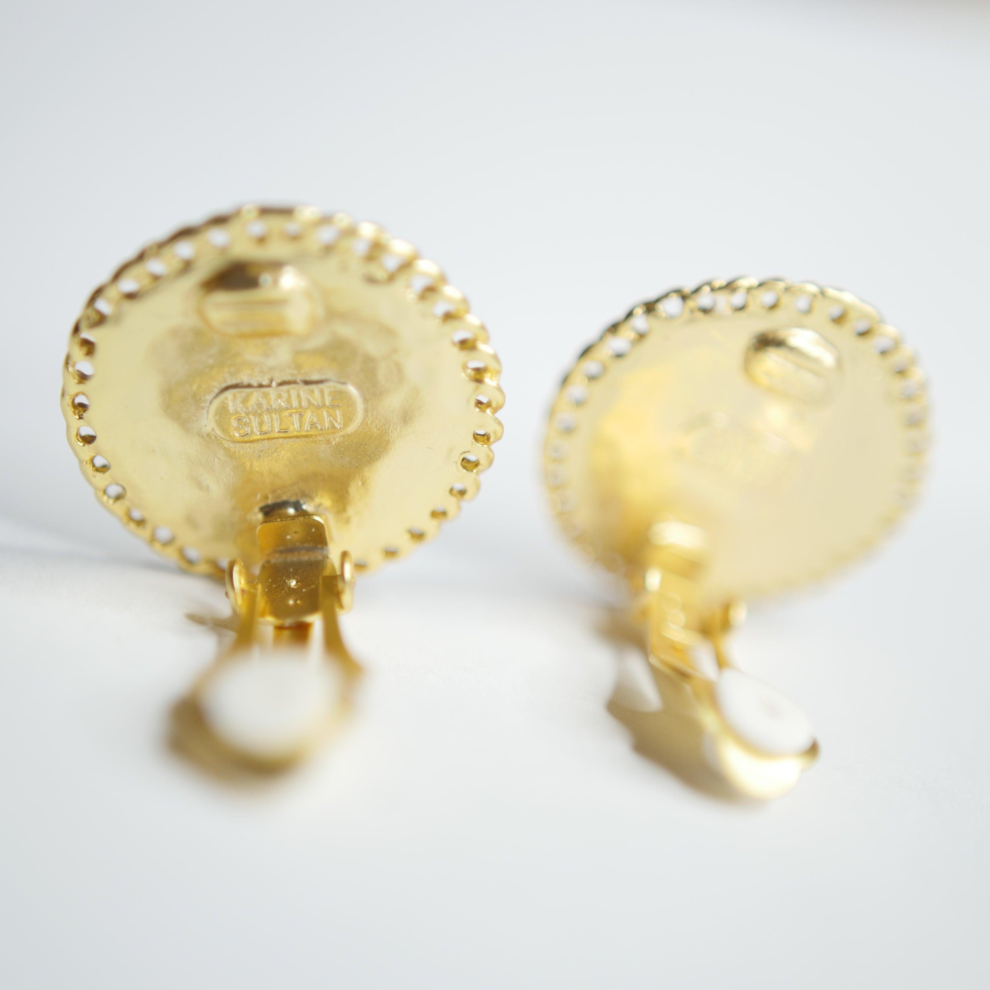 E71084 Boucles d'oreilles clips grosses pièces - Karine Sultan - Créations Uniques