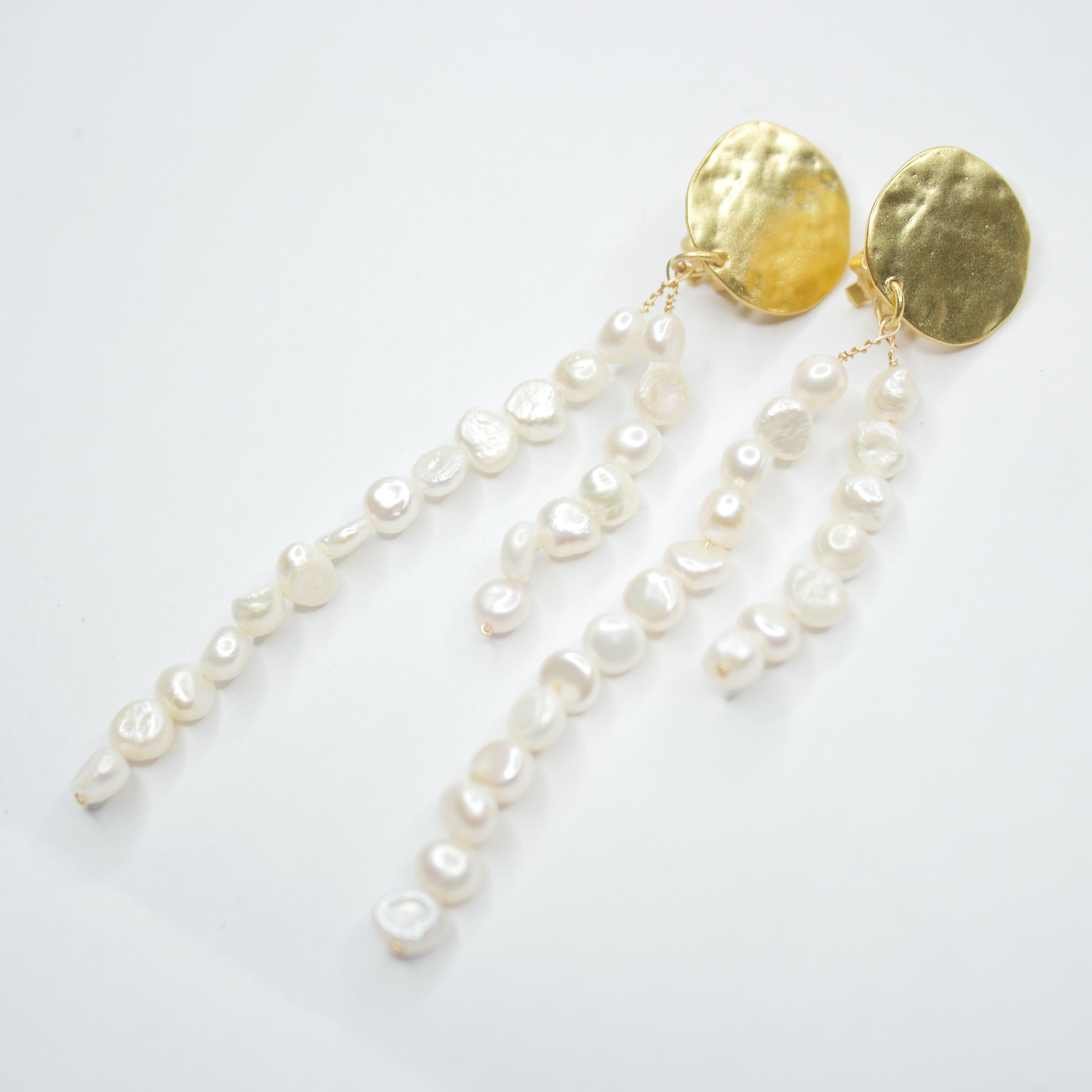 E75508 Boucles d'oreilles clips Goutte de Neige - Karine Sultan - Créations Uniques