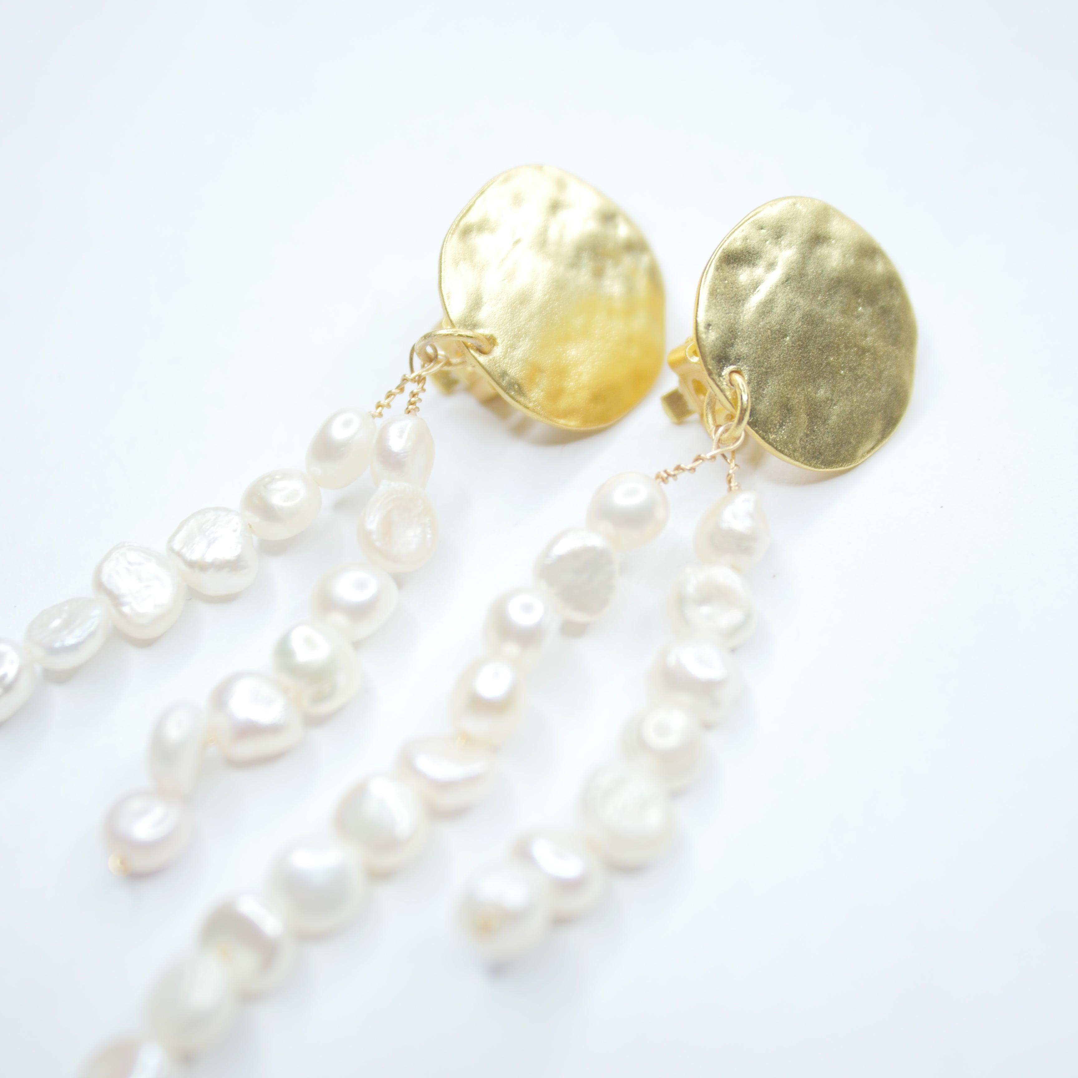 E75508 Boucles d'oreilles clips Goutte de Neige - Karine Sultan - Créations Uniques