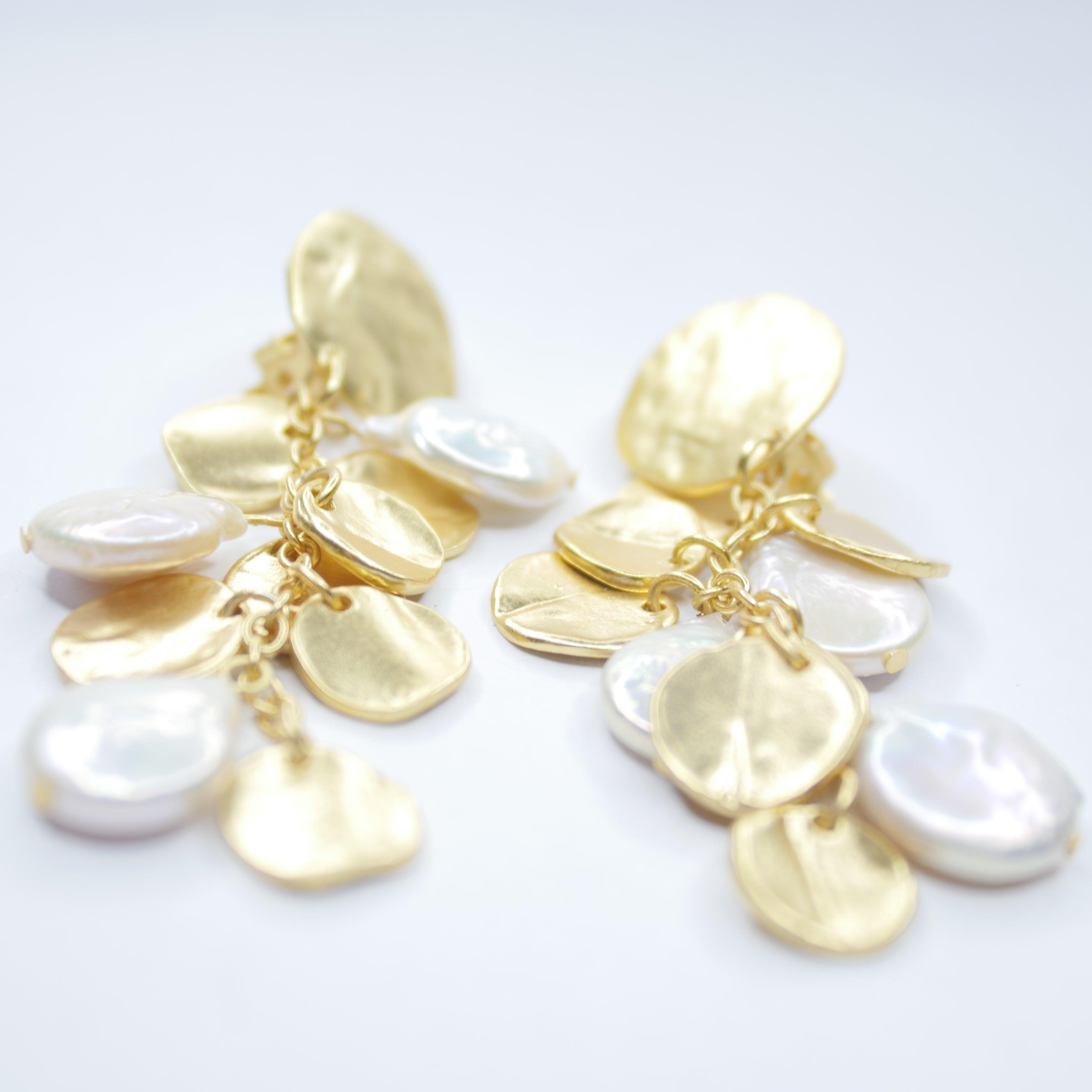 E75510 Boucles d'oreilles clips perle - Karine Sultan - Créations Uniques