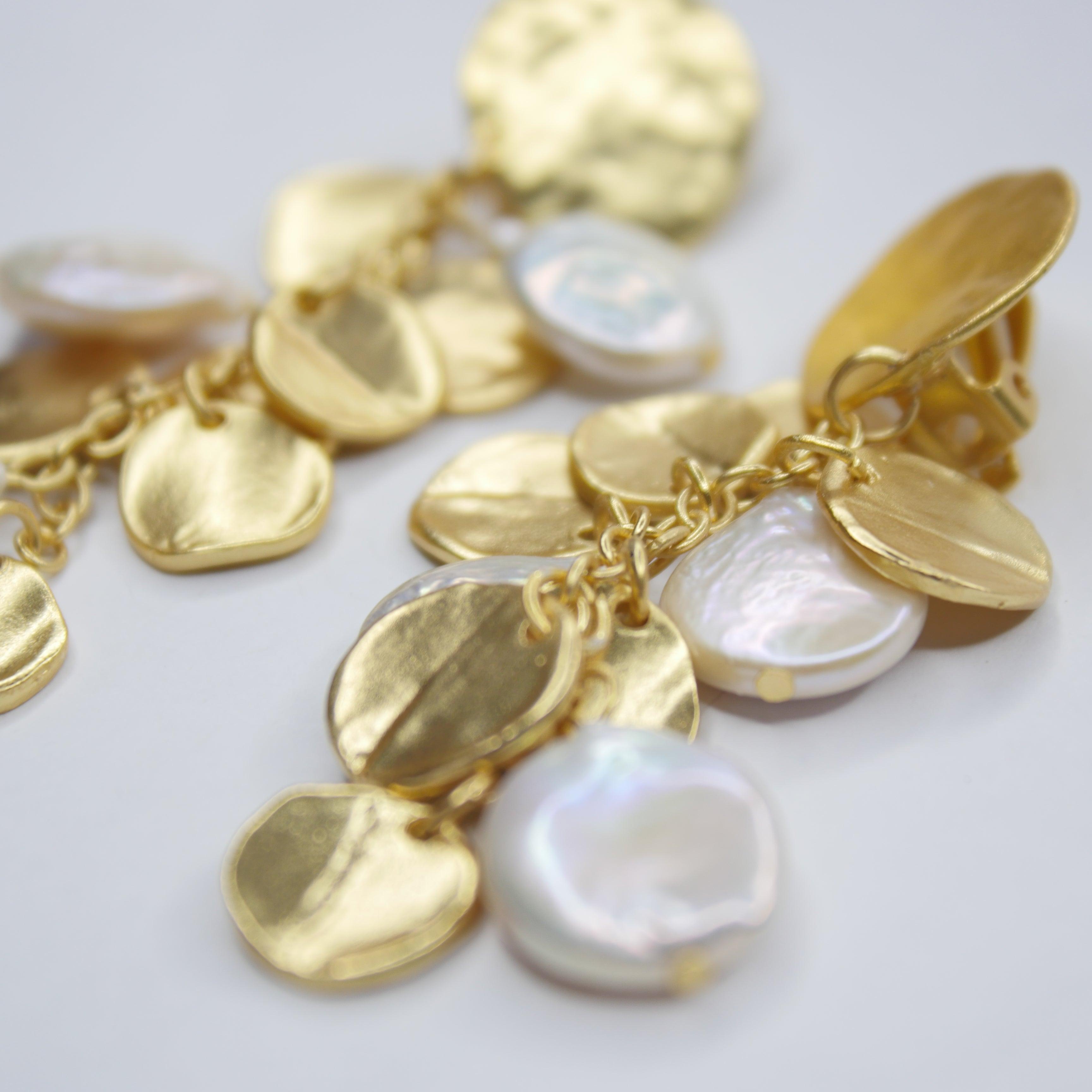 E75510 Boucles d'oreilles clips perle - Karine Sultan - Créations Uniques