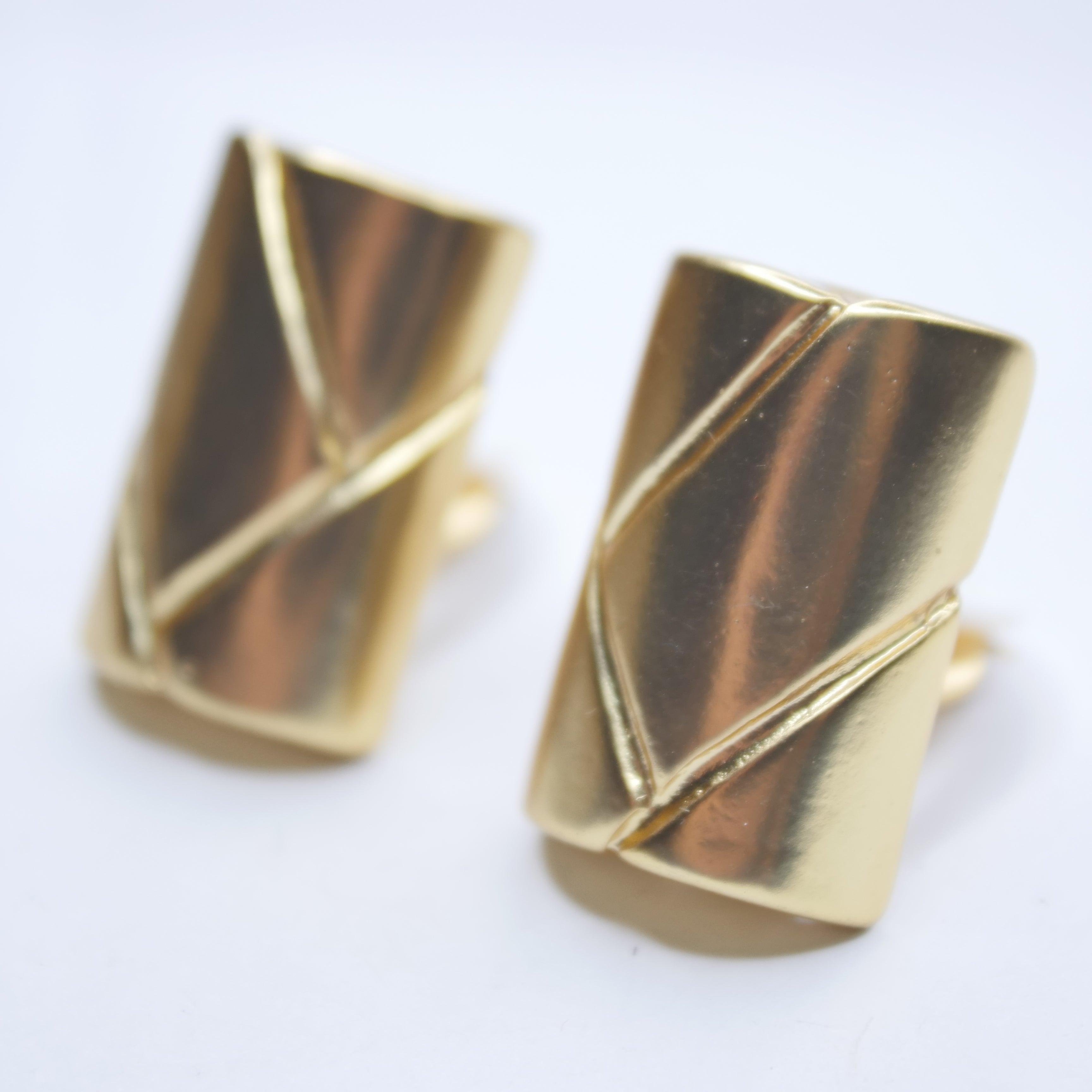 E80028 Boucles d'oreilles clips demi cylindre - Karine Sultan - Créations Uniques