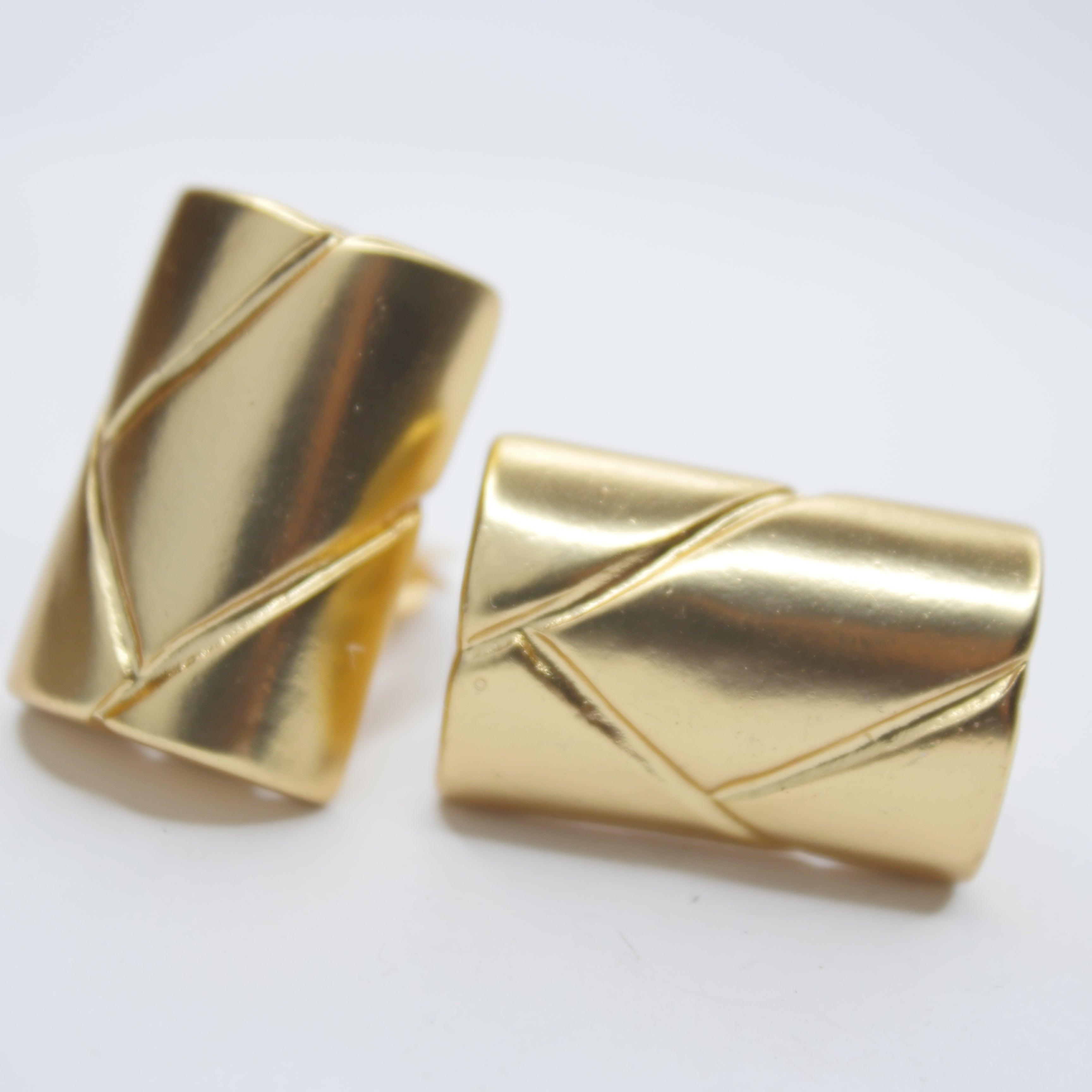 E80028 Boucles d'oreilles clips demi cylindre - Karine Sultan - Créations Uniques