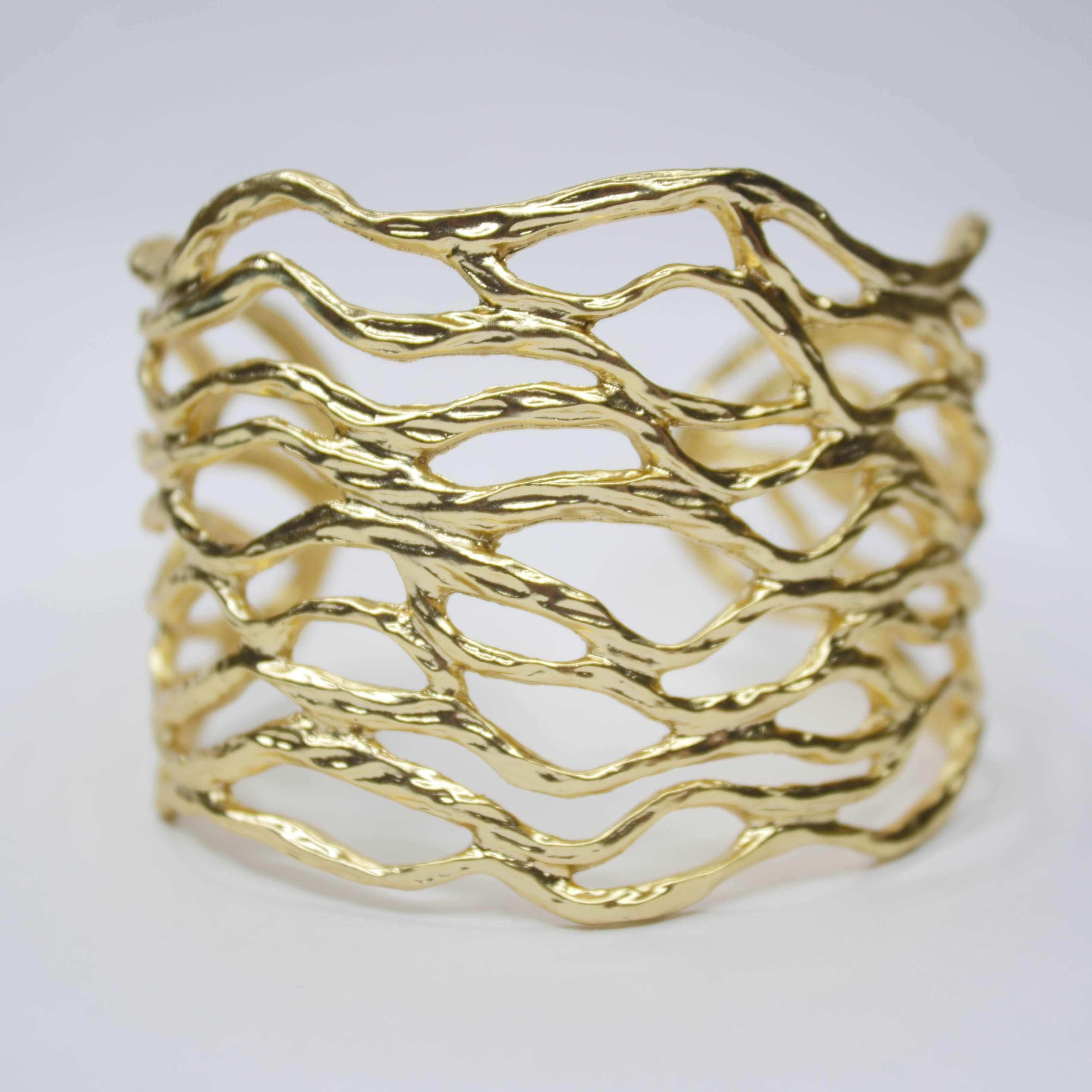 B56005 Bracelet Manchette ajourée - Karine Sultan - Créations Uniques