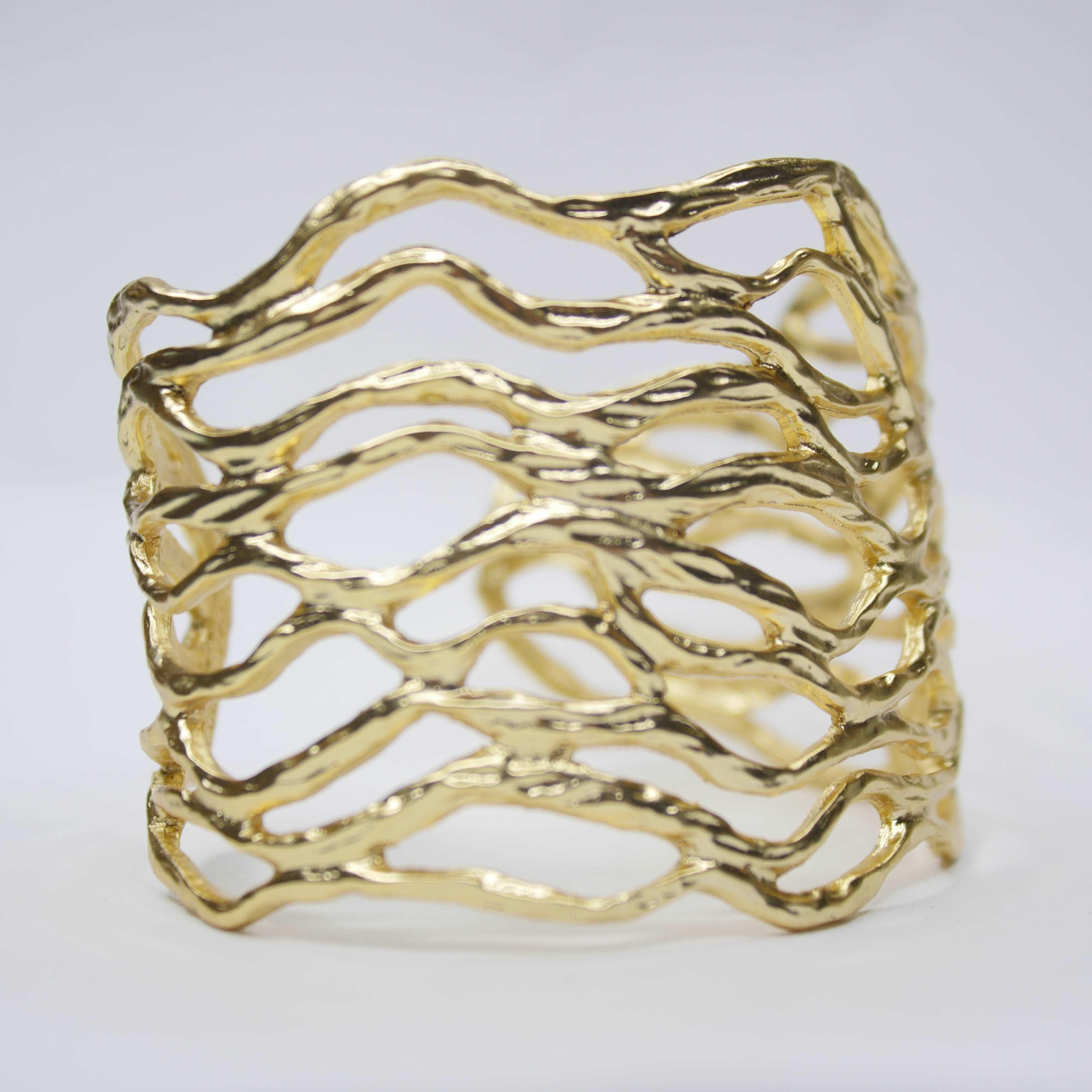 B56005 Bracelet Manchette ajourée - Karine Sultan - Créations Uniques