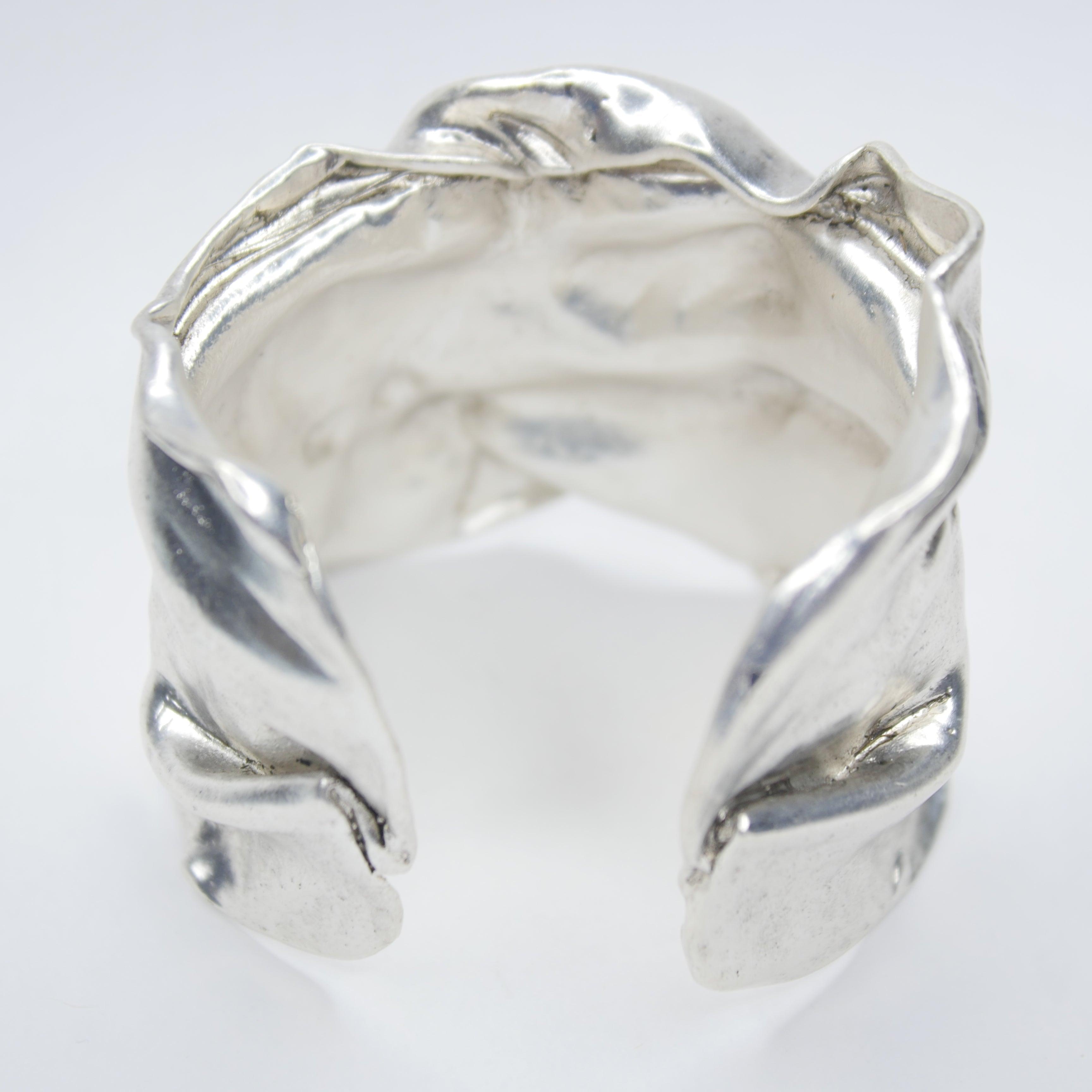 B67081 Bracelet manchette en cotte de mailles - Karine Sultan - Créations Uniques