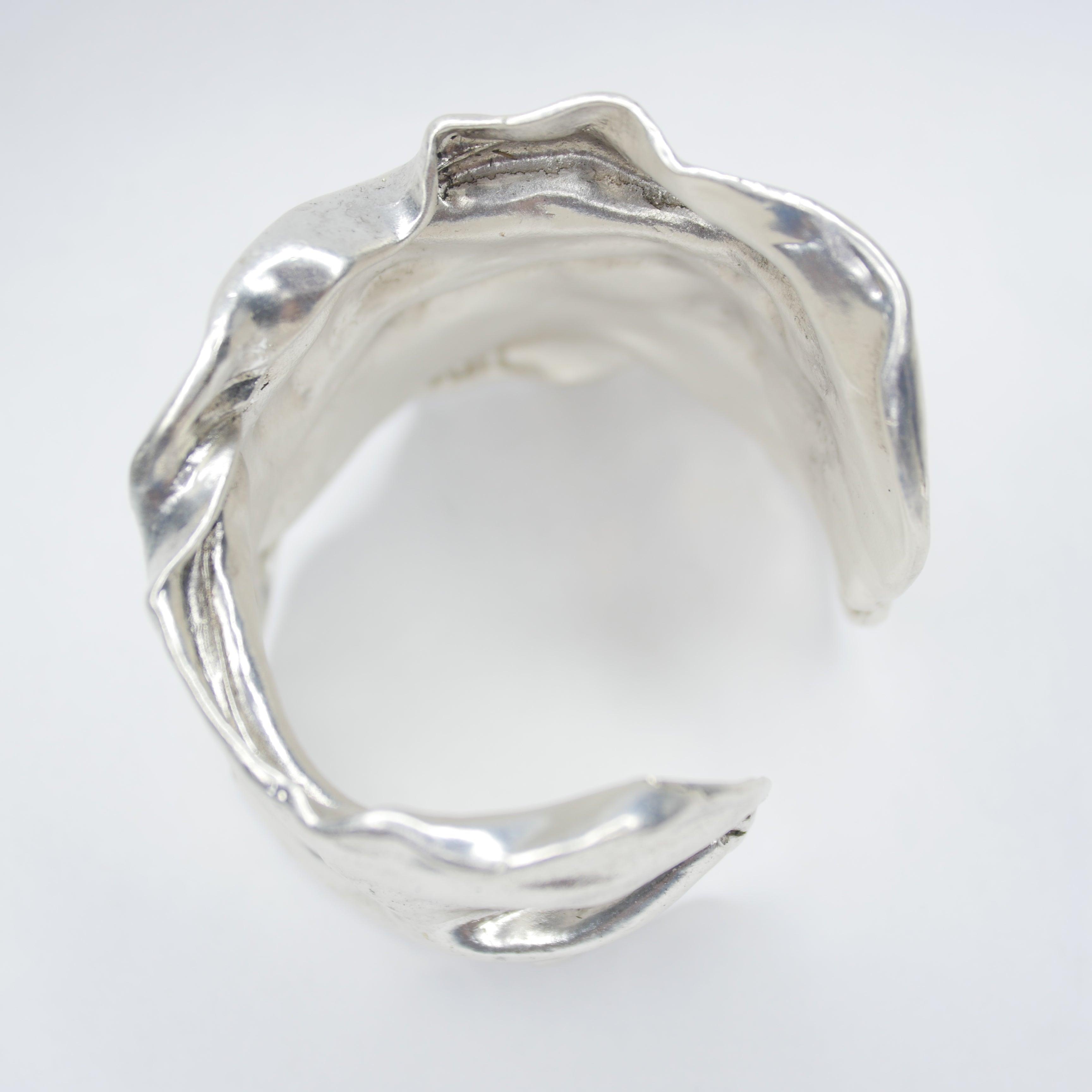 B67081 Bracelet manchette en cotte de mailles - Karine Sultan - Créations Uniques