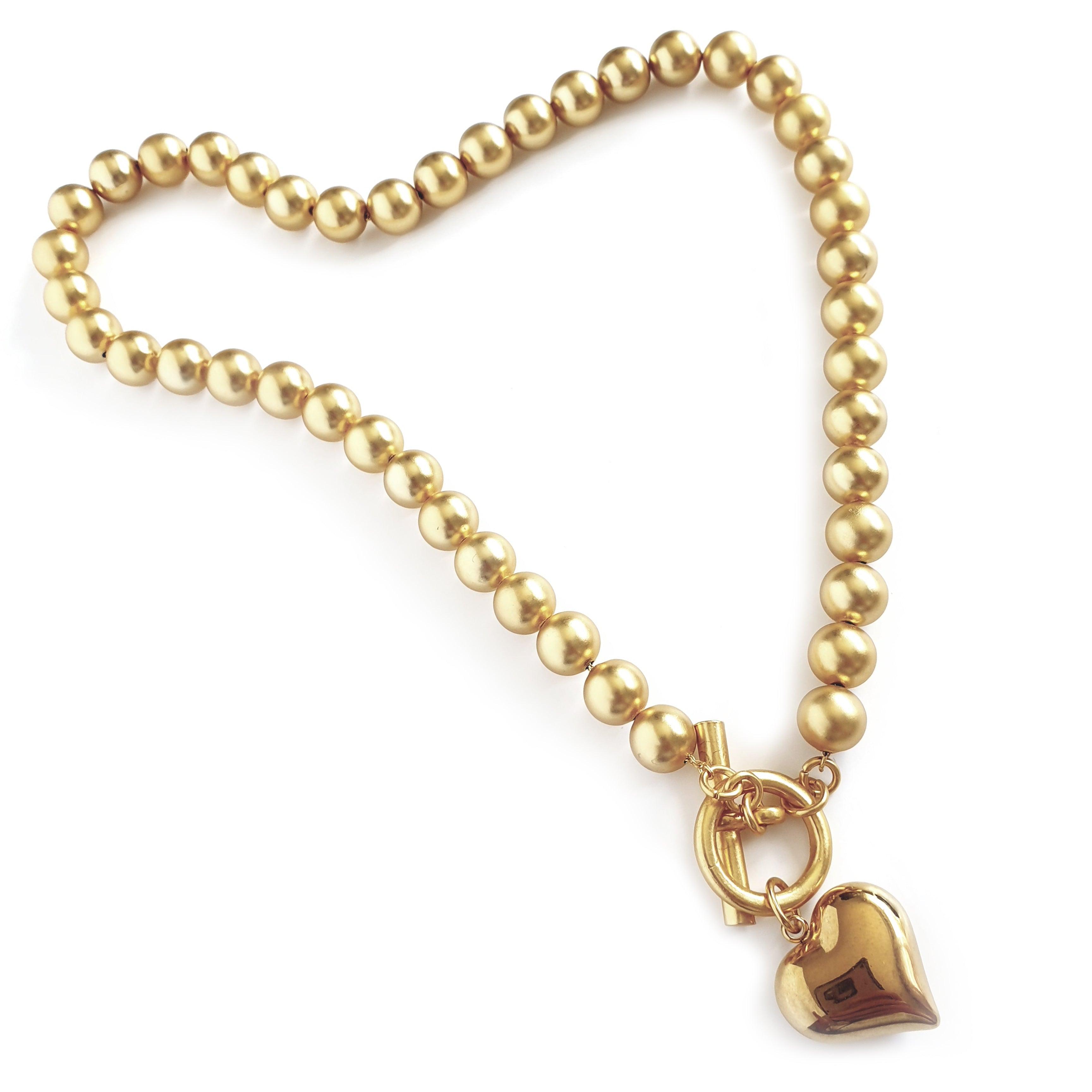 N74613 Collier cœur doré - Karine Sultan - Créations Uniques