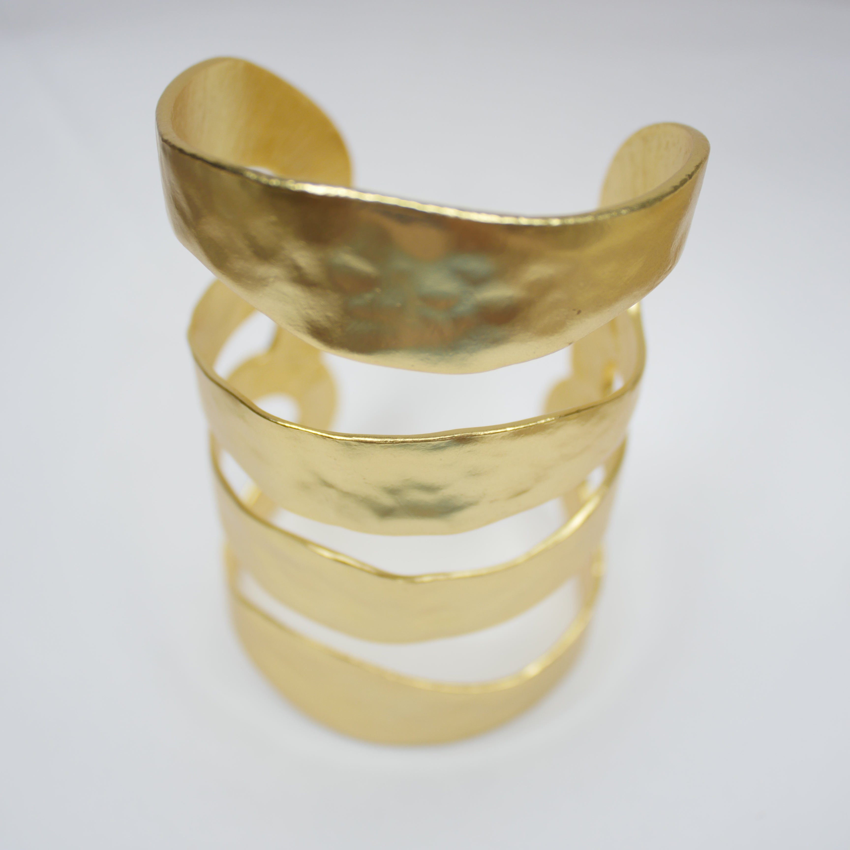 B57053 Bracelet Manchette quatre rangs - Karine Sultan - Créations Uniques