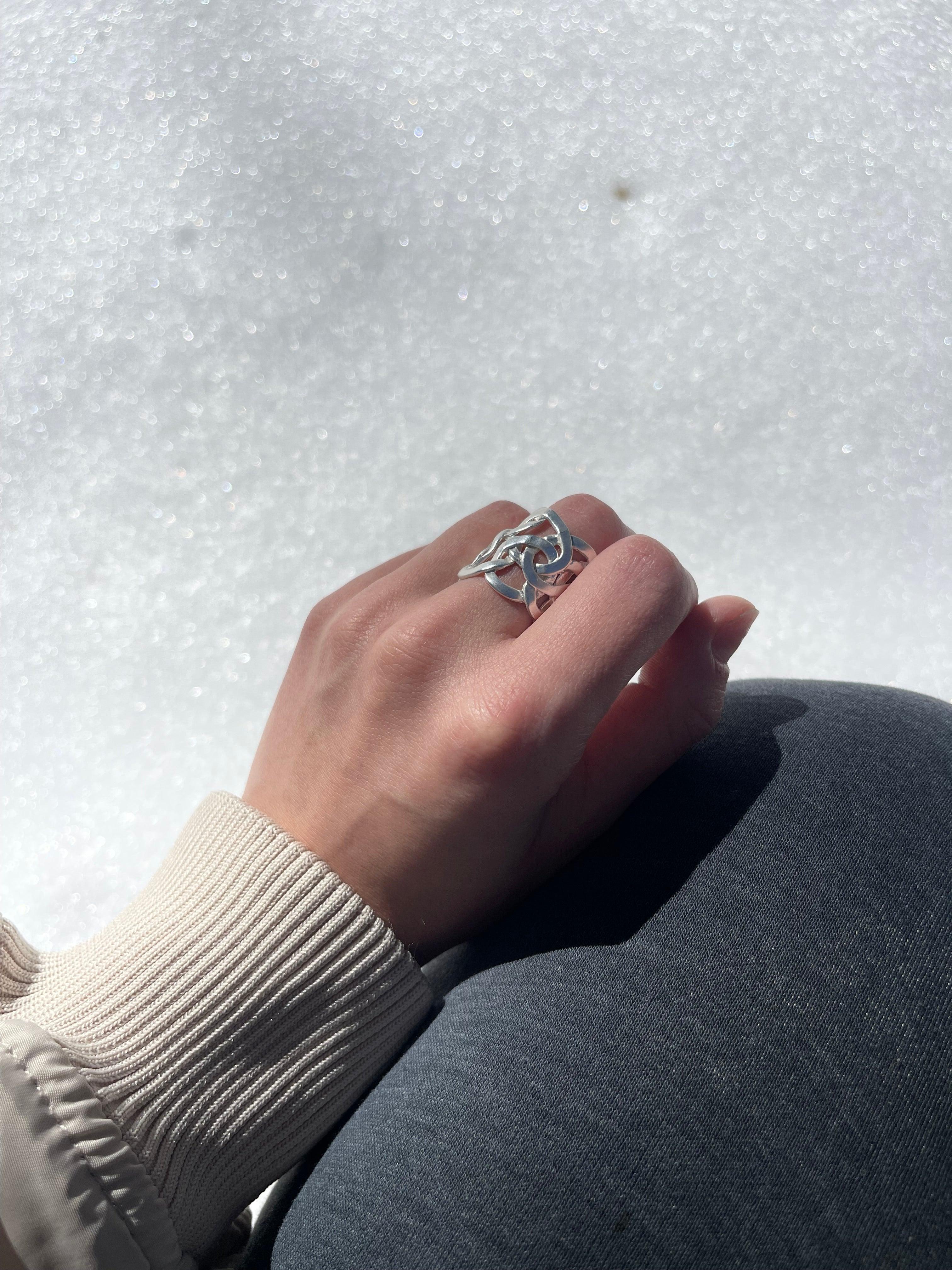 R67128 Bague superposée oversize - Karine Sultan - Créations Uniques