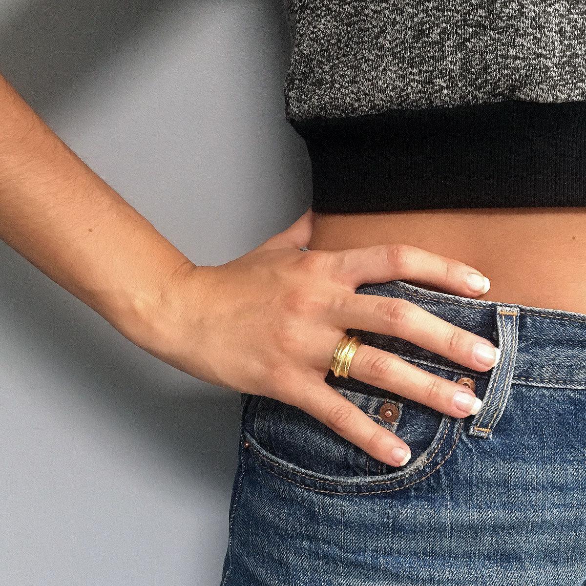 R63171 Bague Chevauchement - Karine Sultan - Créations Uniques