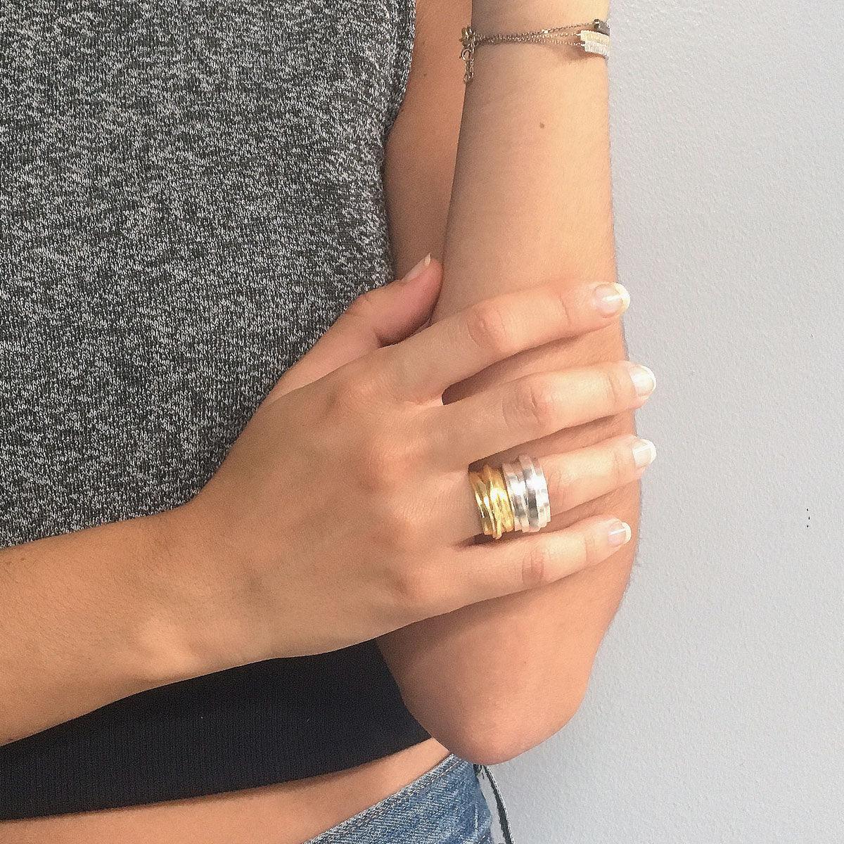 R63171 Bague Chevauchement - Karine Sultan - Créations Uniques