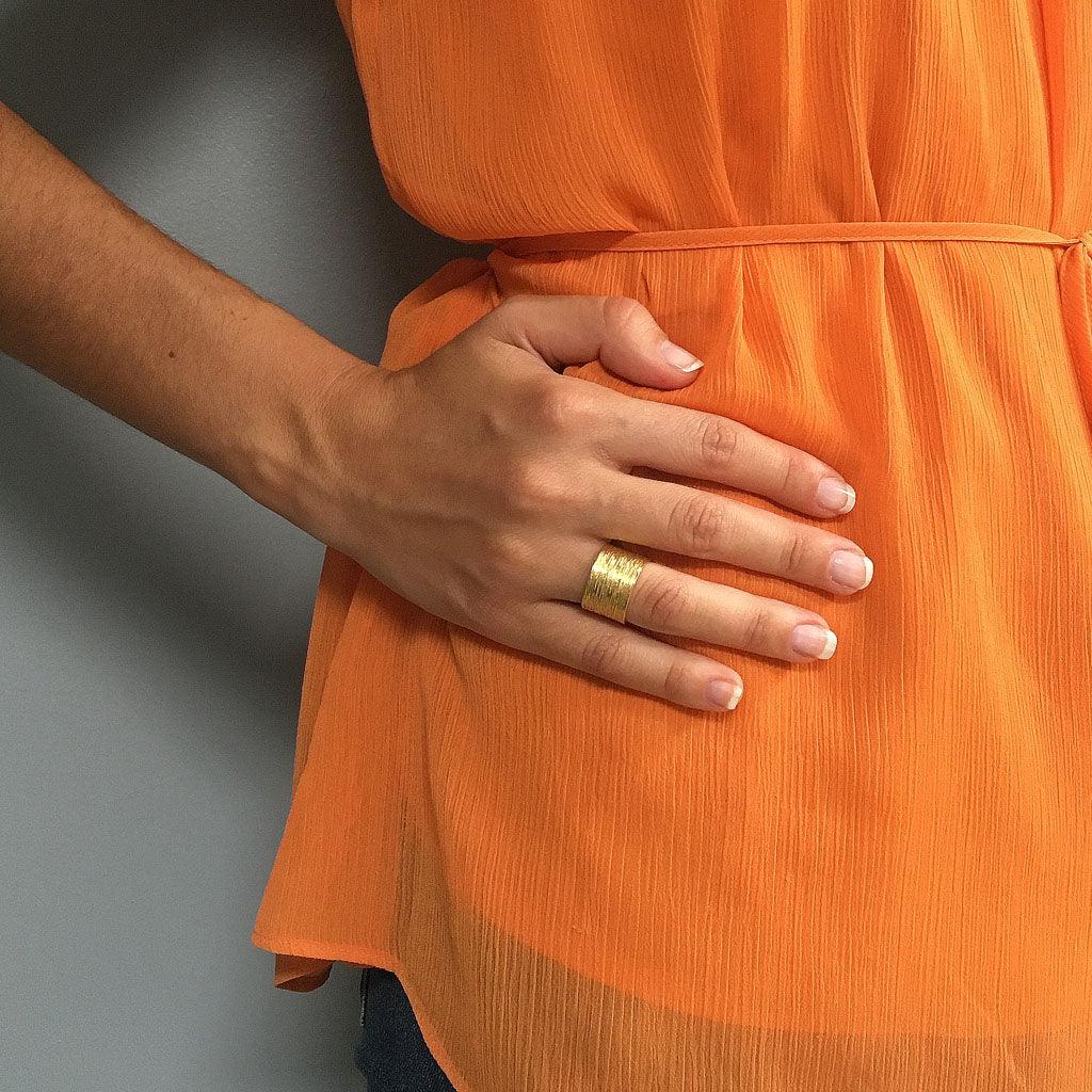 R66040 Bague Brossée - Karine Sultan - Créations Uniques