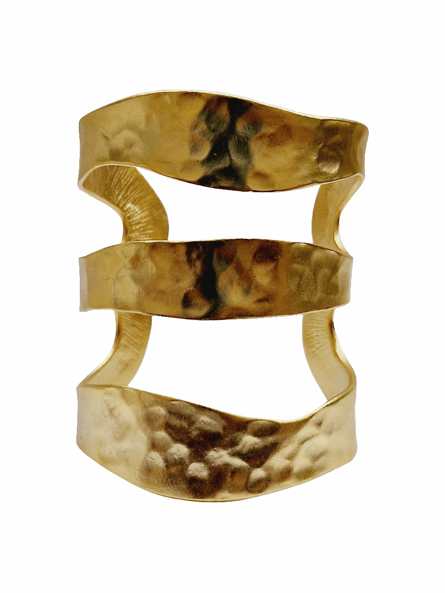 B75001 Bracelet Manchette Trois rangs - Karine Sultan - Créations Uniques