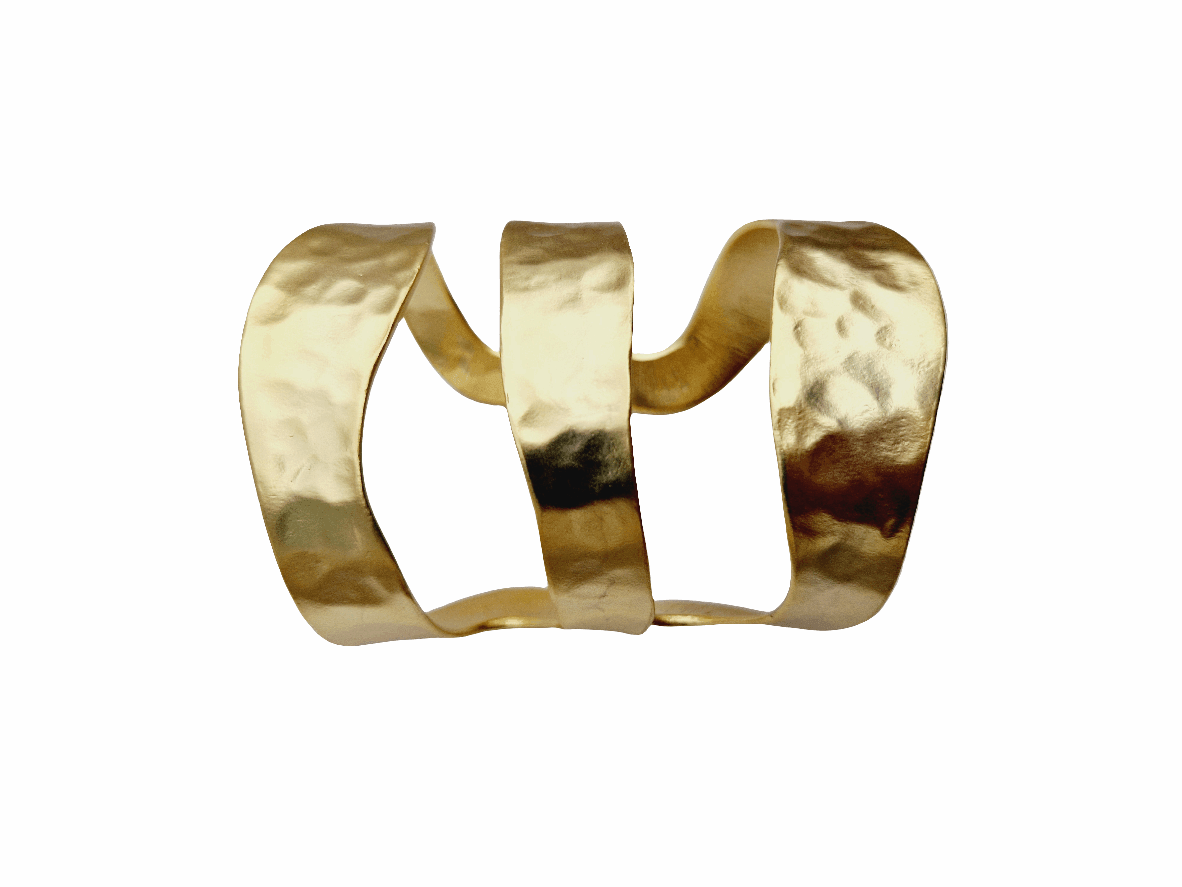 B75001 Bracelet Manchette Trois rangs - Karine Sultan - Créations Uniques