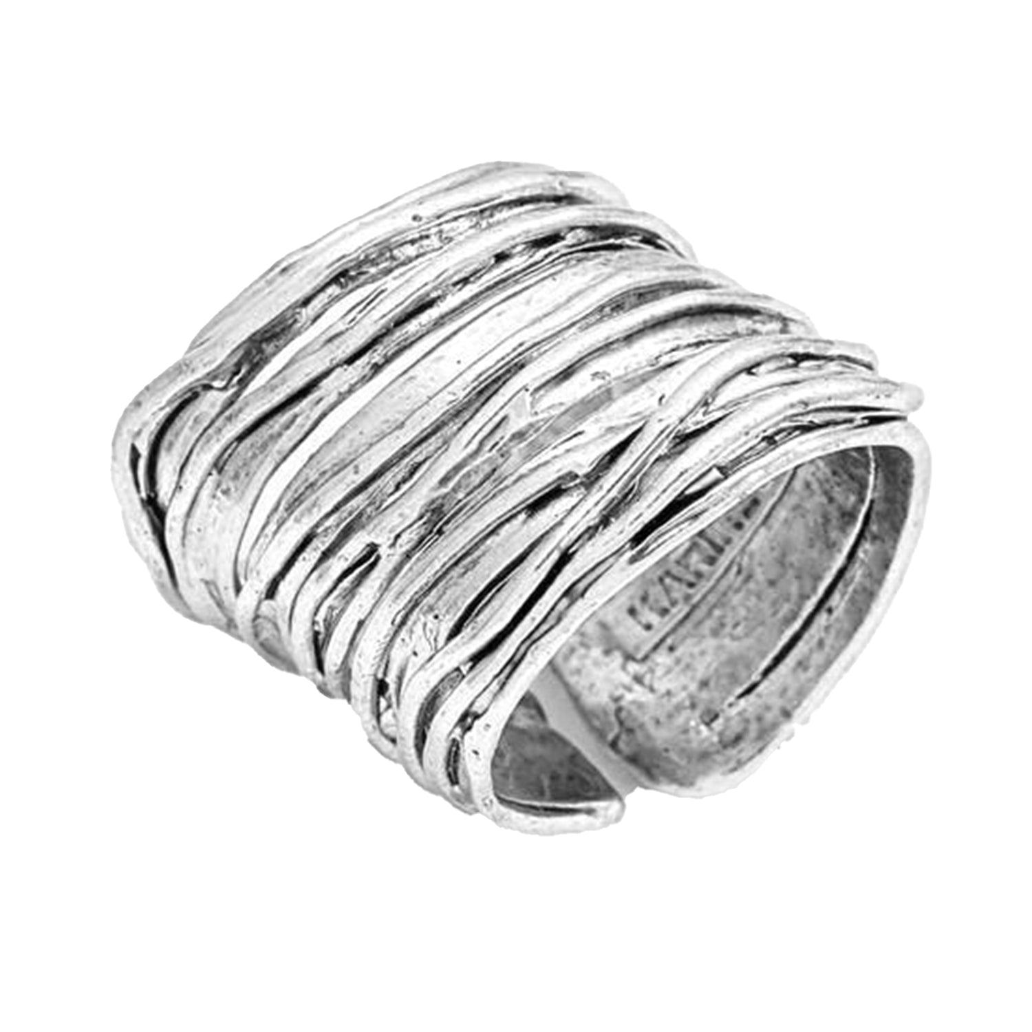 R66602 Bague Ruban Brossé - Karine Sultan - Créations Uniques