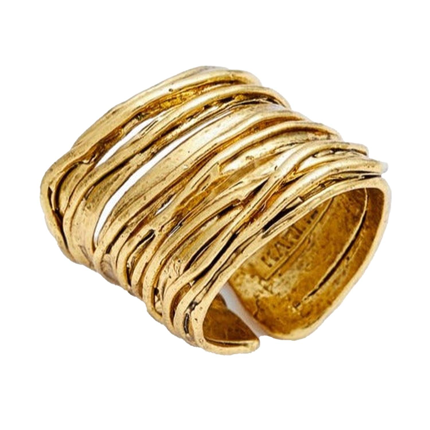 R66602 Bague Ruban Brossé - Karine Sultan - Créations Uniques