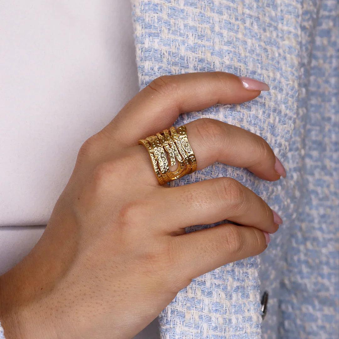 R52102 Bague Tourbillonnante - Karine Sultan - Créations Uniques