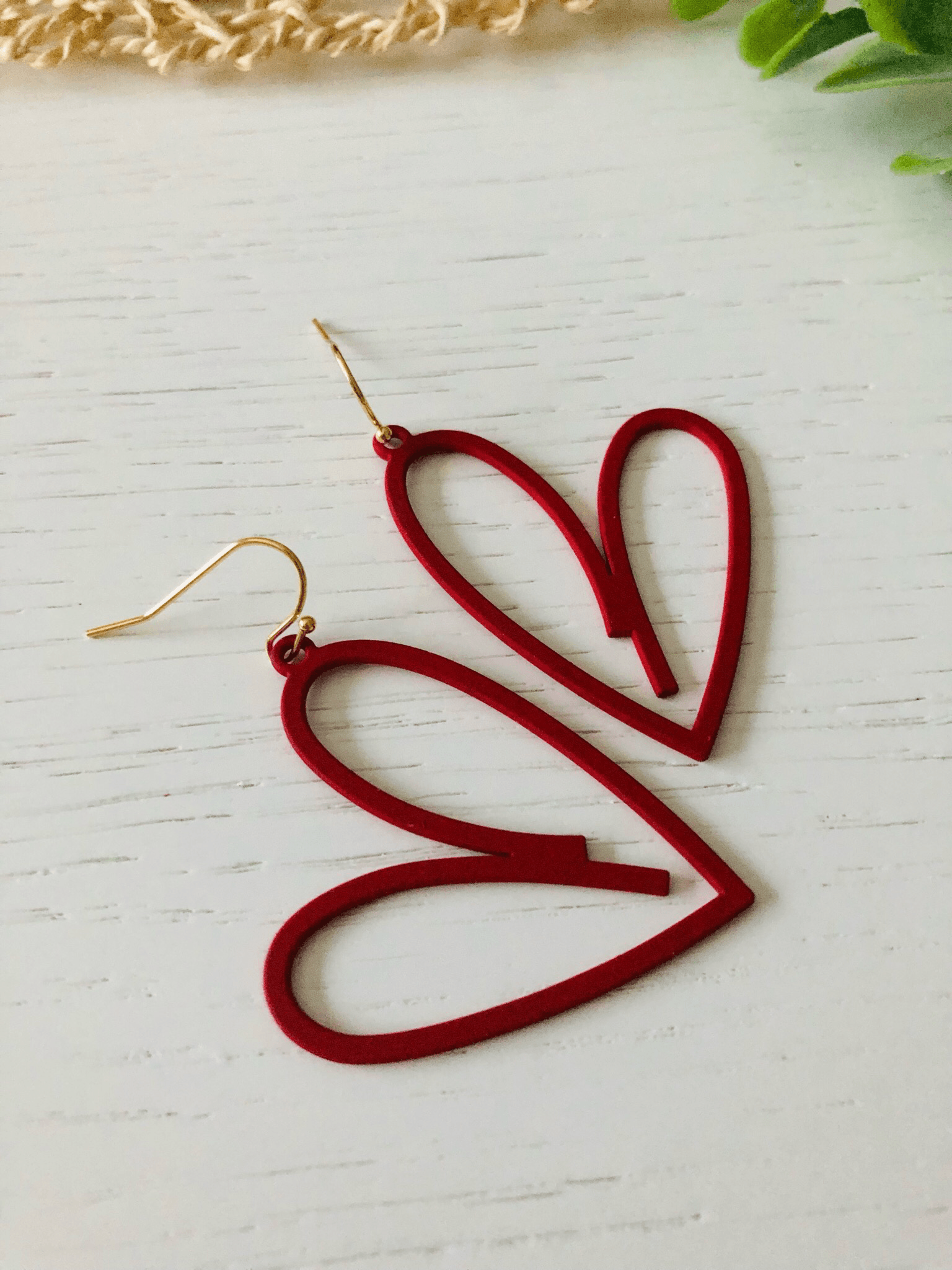 Boucles d’oreilles CALLIE cœurs rouges - Créations Uniques - Créations Uniques