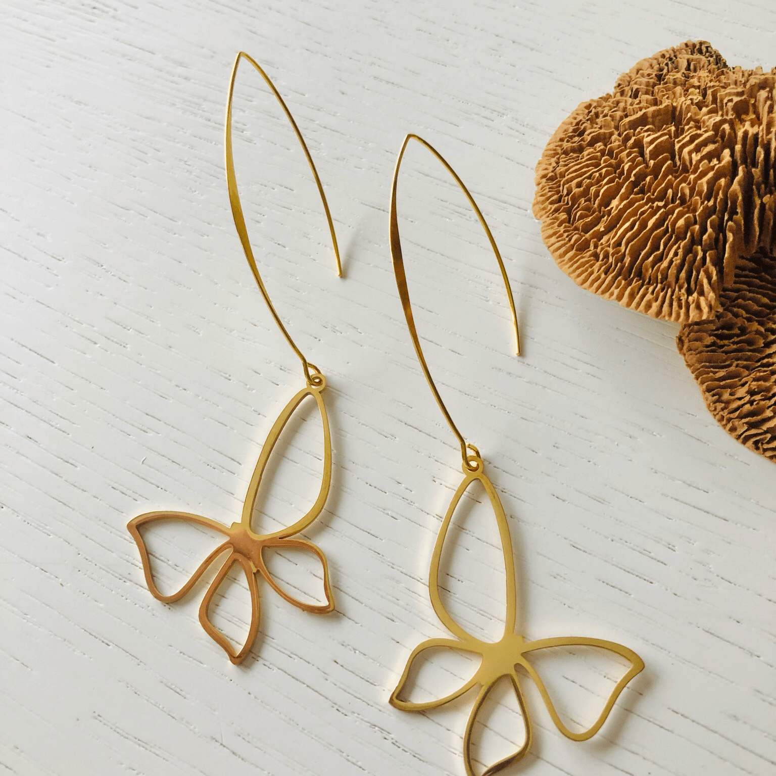 Boucles d’oreilles KATY papillons dorés - Créations Uniques - Créations Uniques
