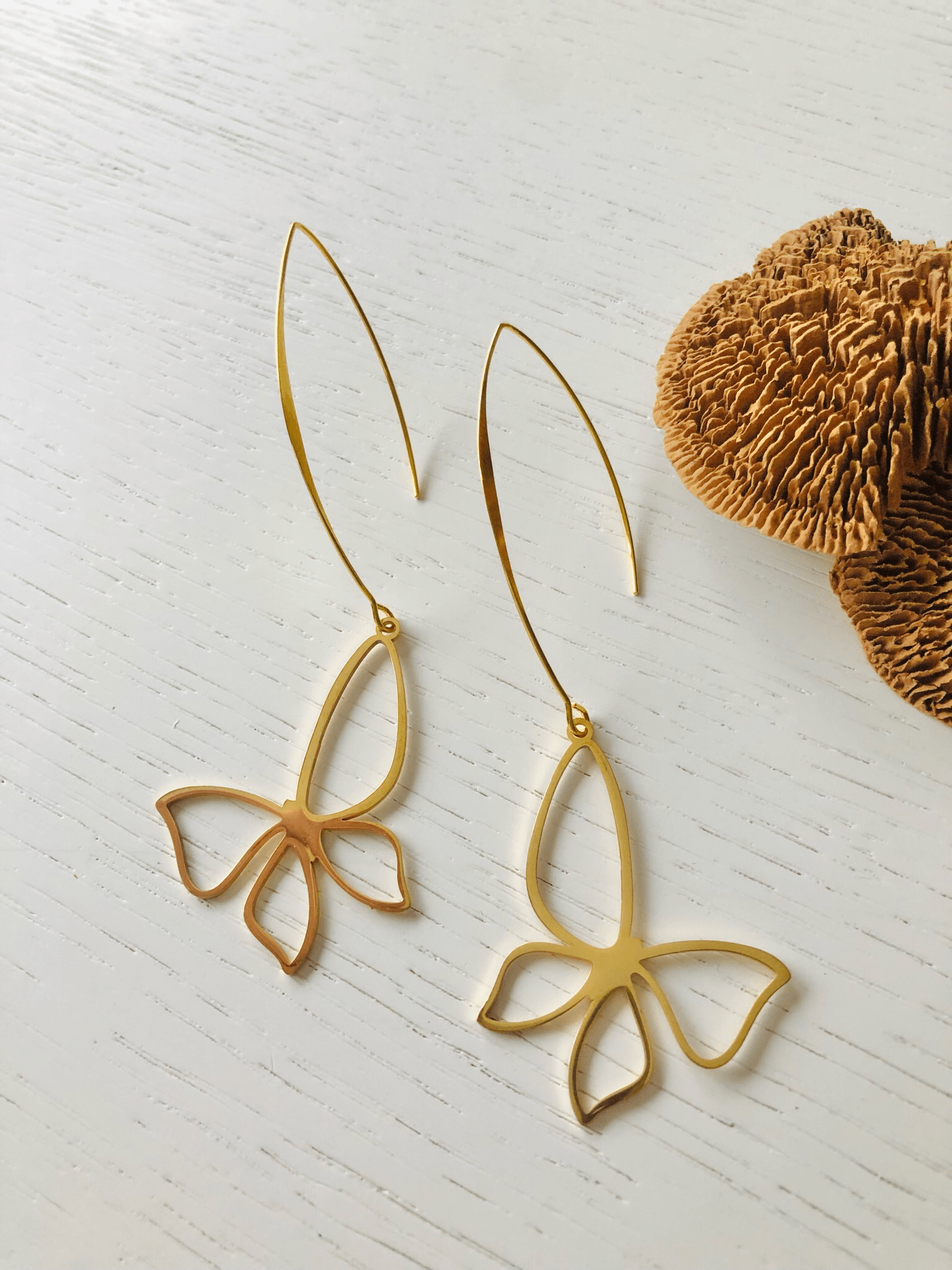 Boucles d’oreilles KATY papillons dorés - Créations Uniques - Créations Uniques