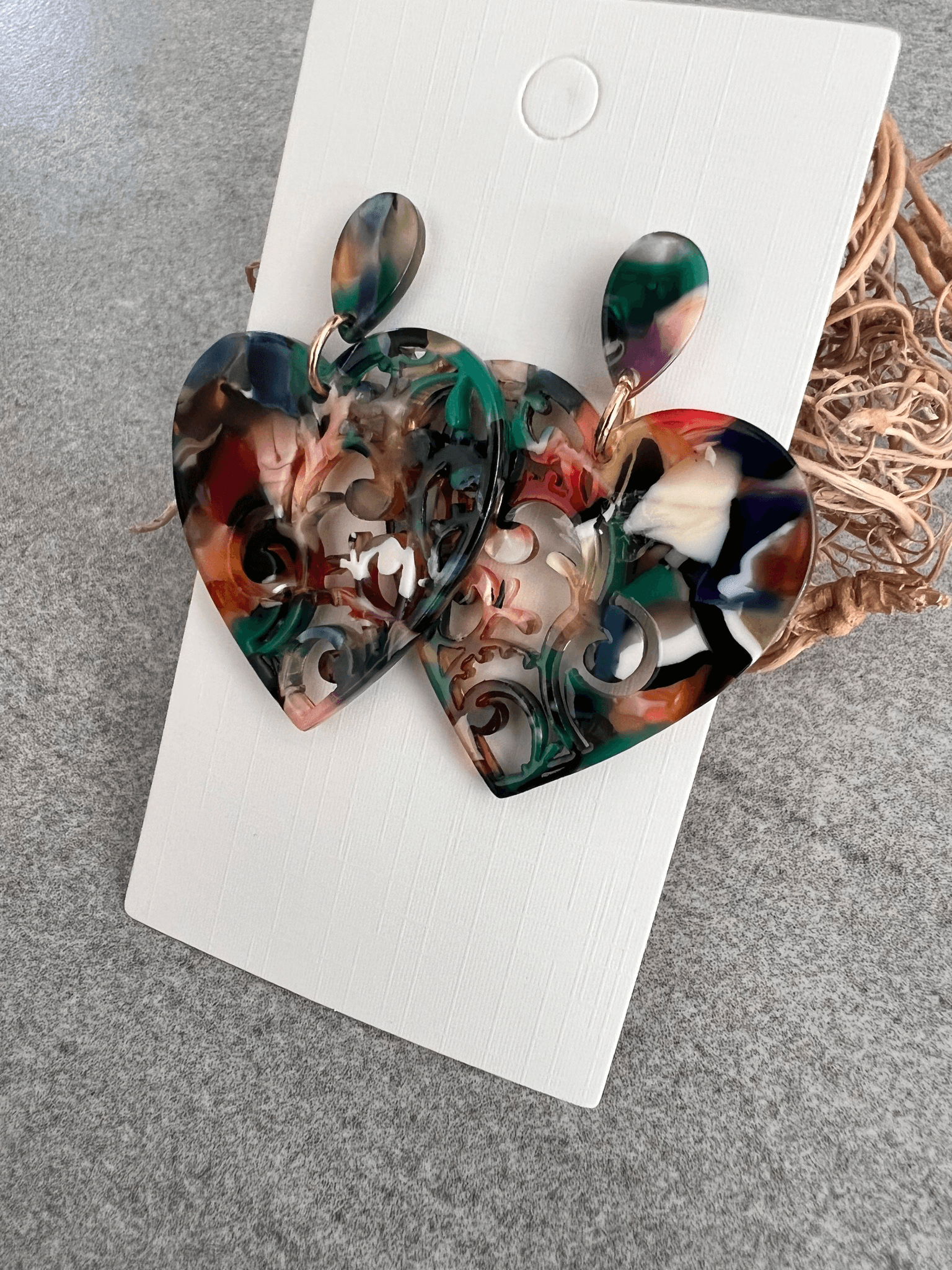 Lot FIONA - 5 paires résine - Créations Uniques