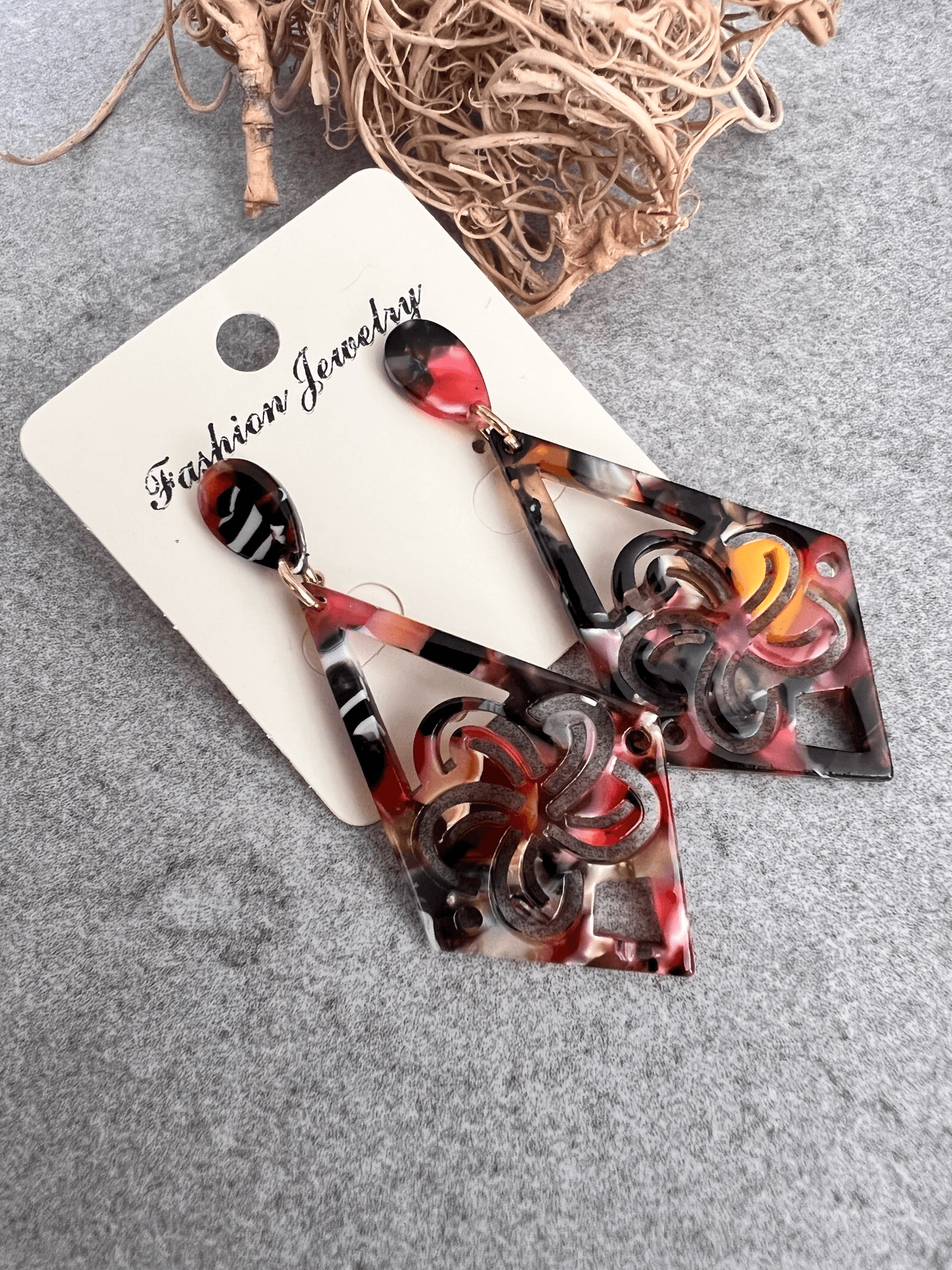 Lot FIONA - 5 paires résine - Créations Uniques