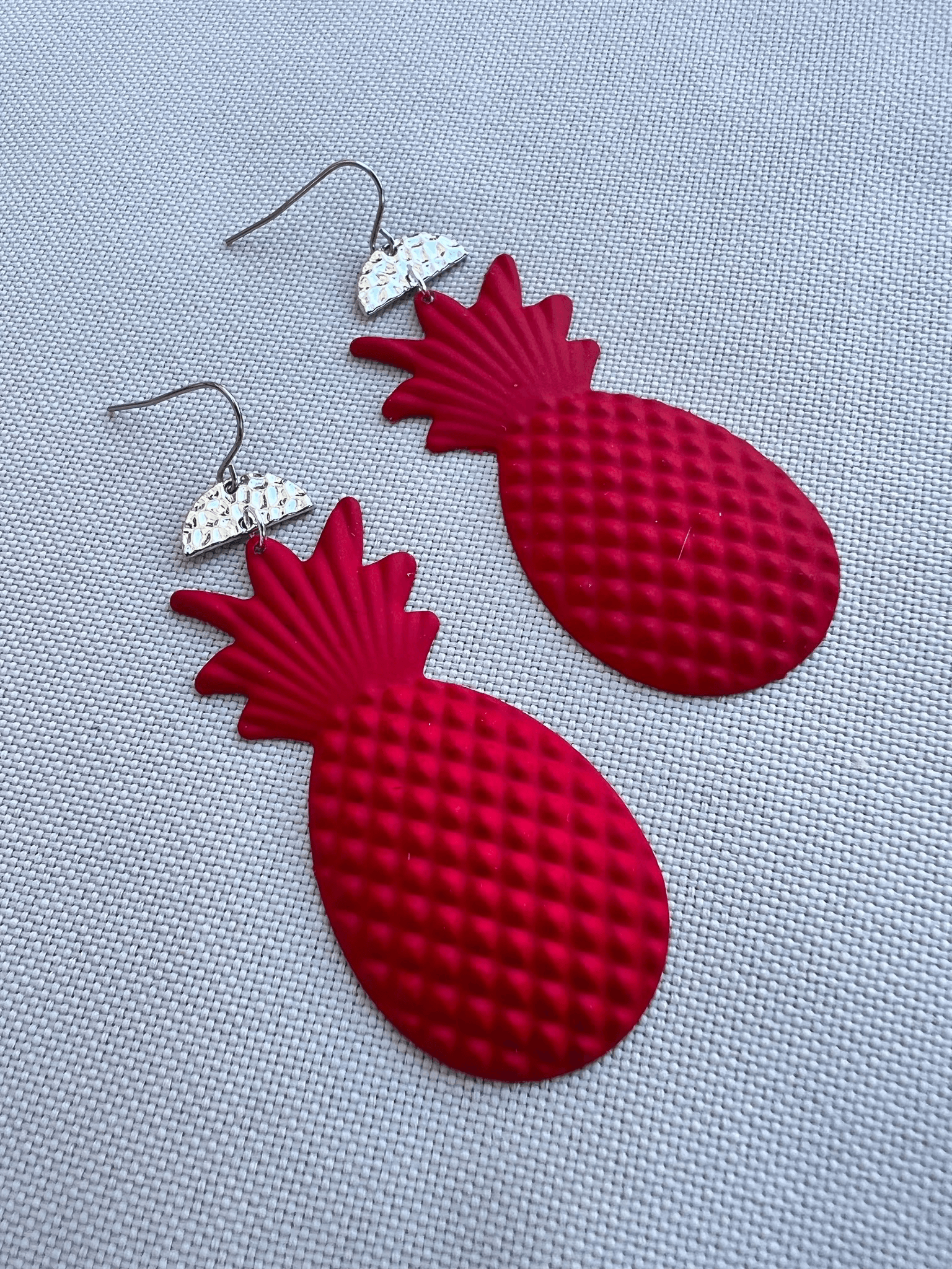 Boucles d’oreilles BRENDA ananas rouges - Créations Uniques - Créations Uniques