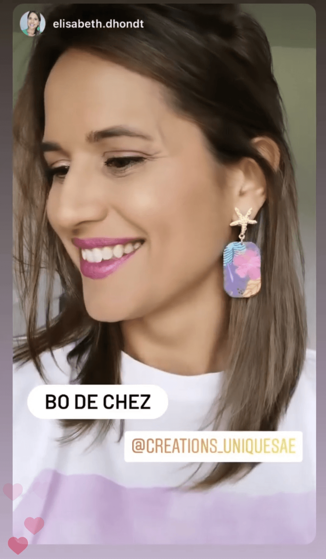 Boucles d’oreilles NICOLE rectangles motif fleurs tropicales et clous étoiles de mer - Créations Uniques - Créations Uniques