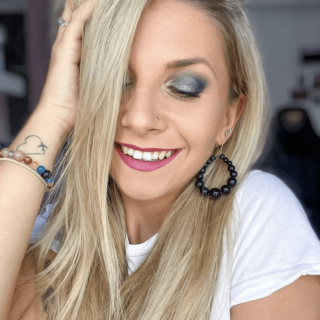 Boucles d’oreilles JANE perles noires - Créations Uniques - Créations Uniques