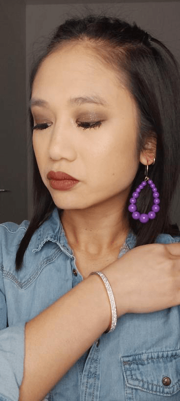 Boucles d’oreilles JANE perles violettes - Créations Uniques - Créations Uniques