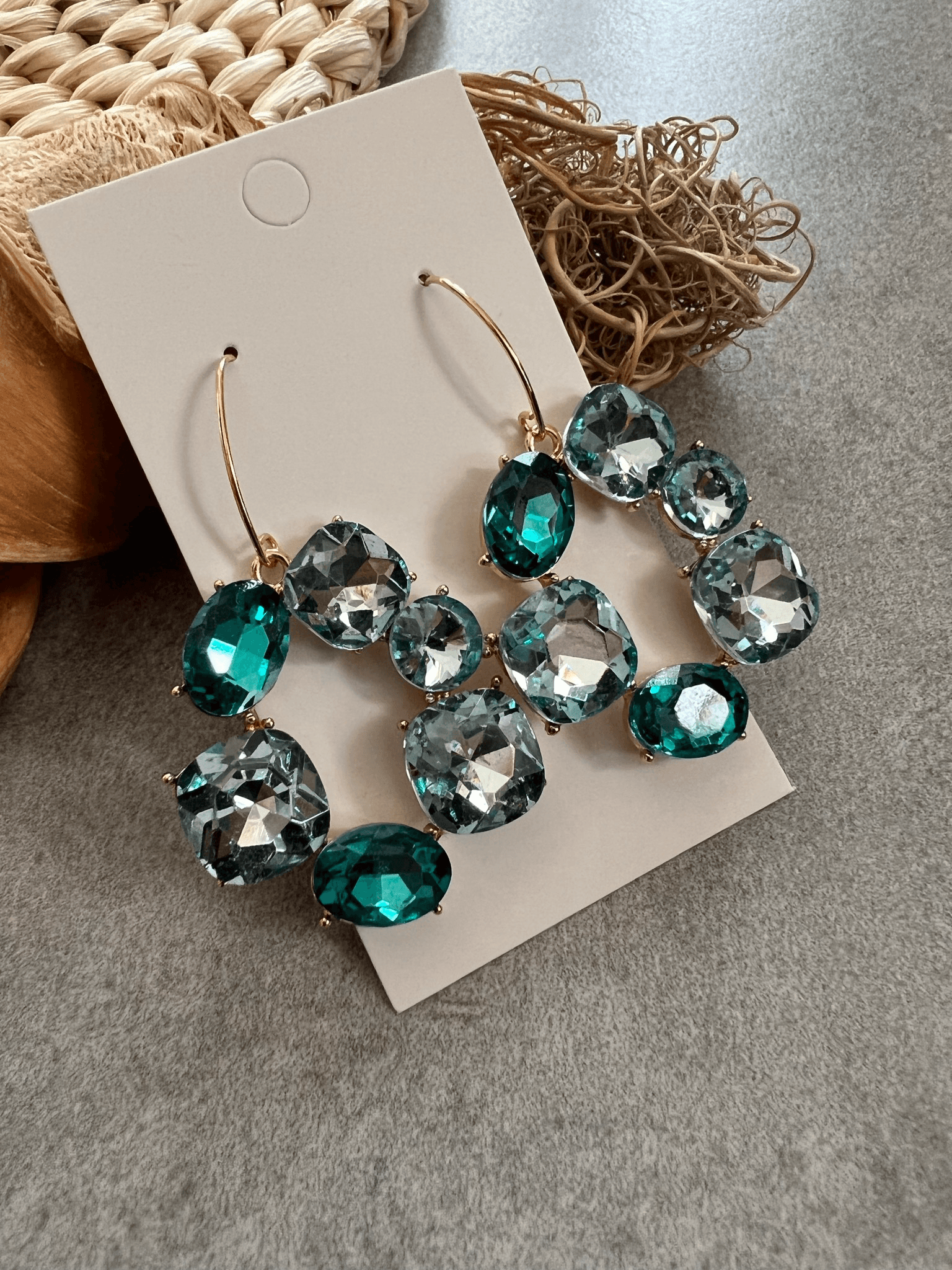 Boucles d’oreilles brillantes bleues CHRISTINA - Créations Uniques - Créations Uniques