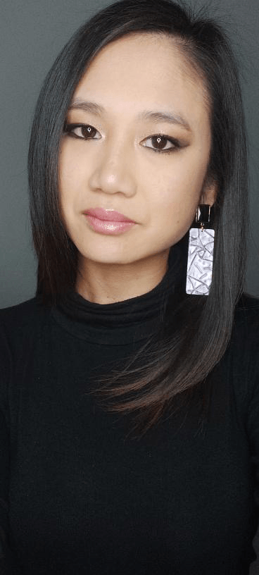 Boucles d’oreilles CATELYNE rectangles résine pailletée violet mauve - Créations Uniques