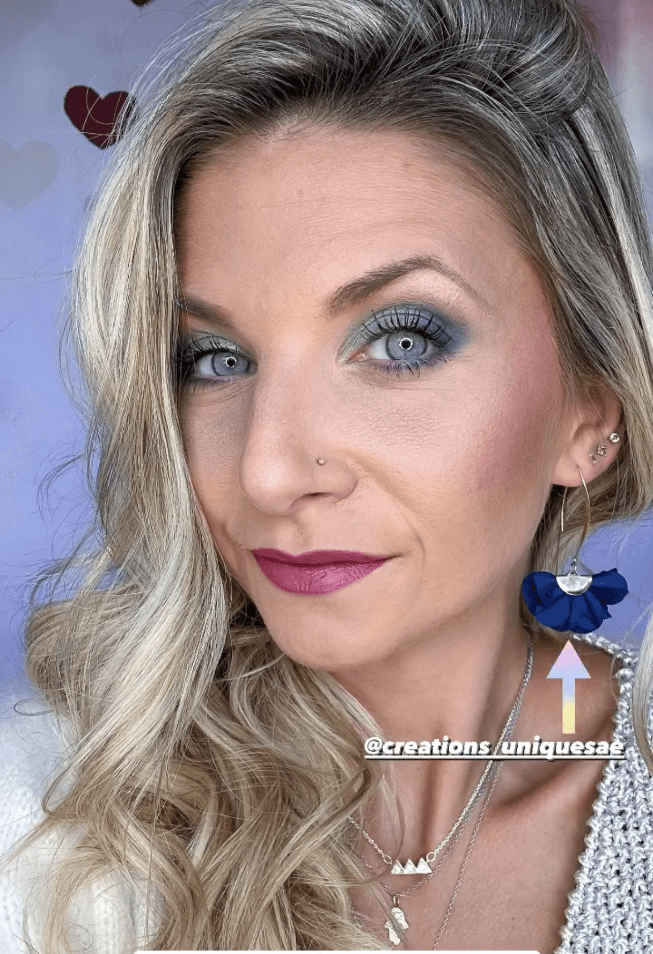 Boucles d’oreilles CARLA pampilles tissu bleu marine - Créations Uniques - Créations Uniques