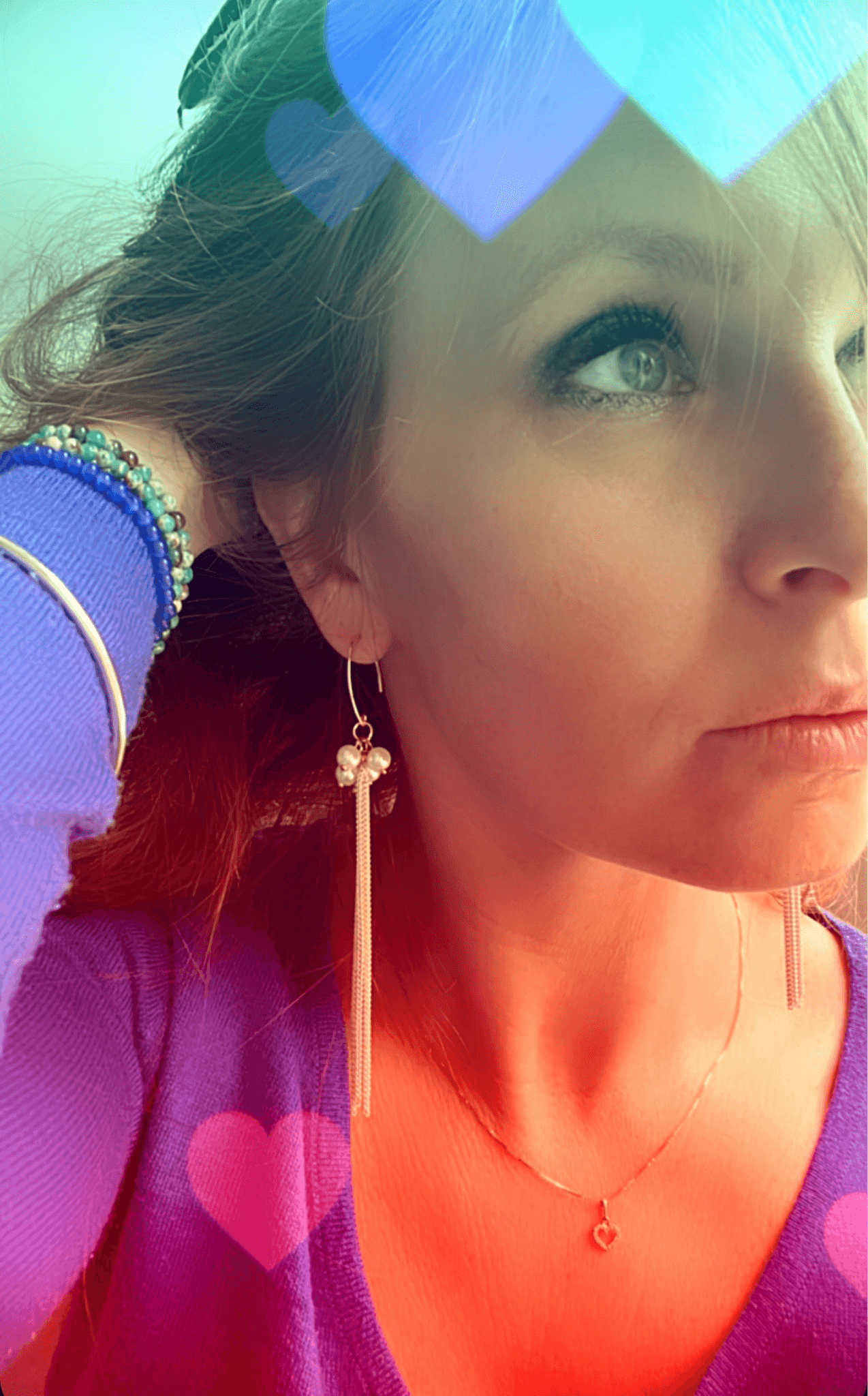 Boucles d’oreilles CLAUDINE perles nacrées et chaînes blanches - Créations Uniques - Créations Uniques