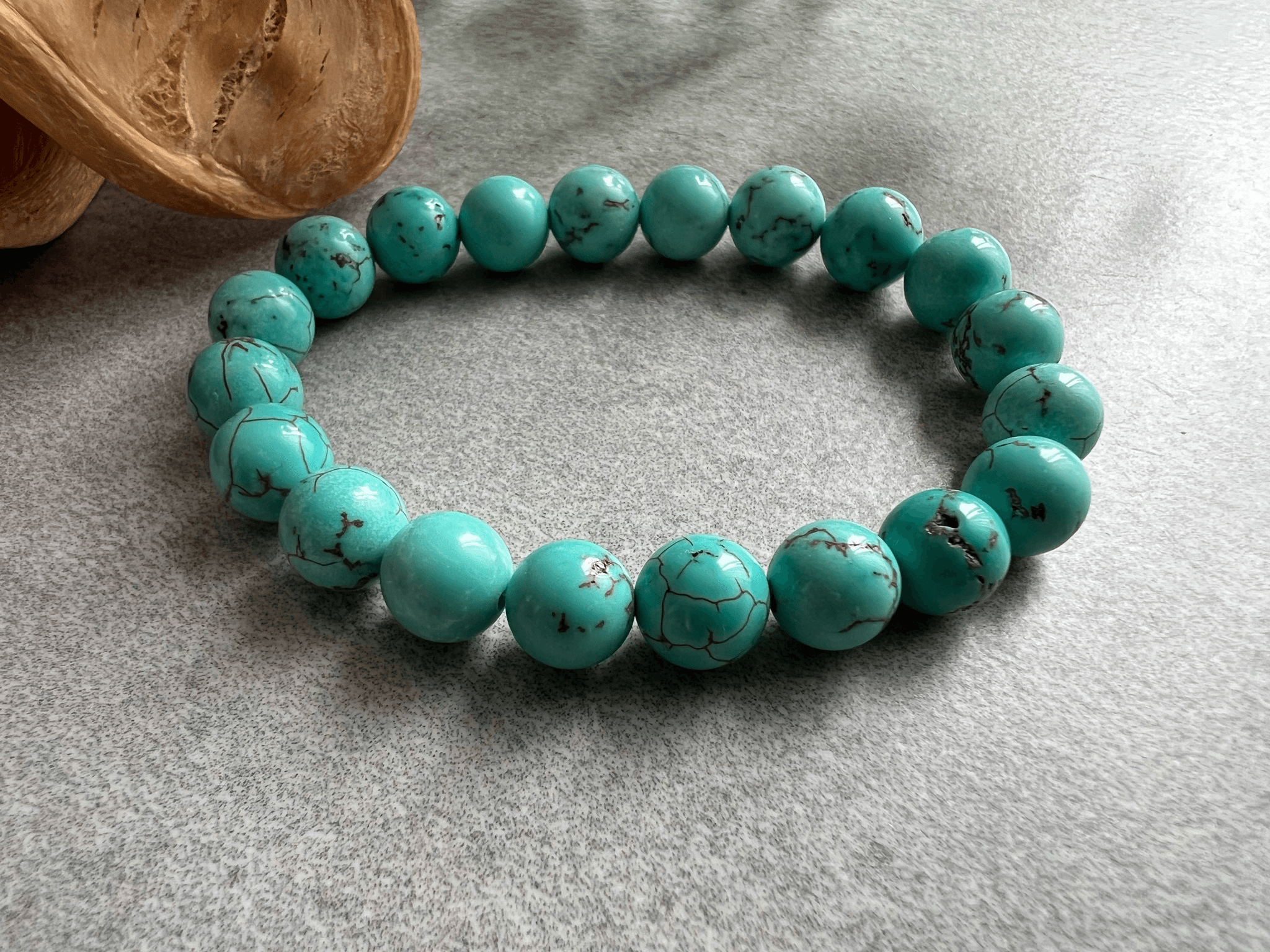 Bracelet APOLLINE perles turquoise - Créations Uniques
