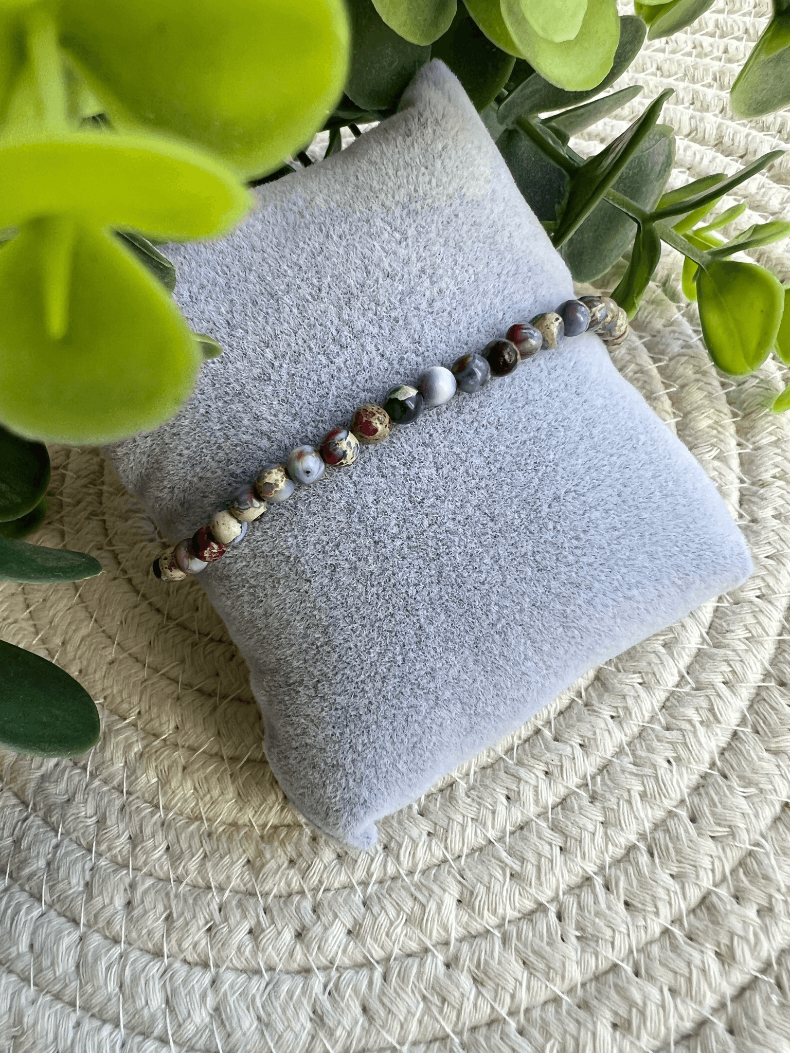 Bracelet GRENADINES Perles minérales jaspe impérial. - Créations Uniques