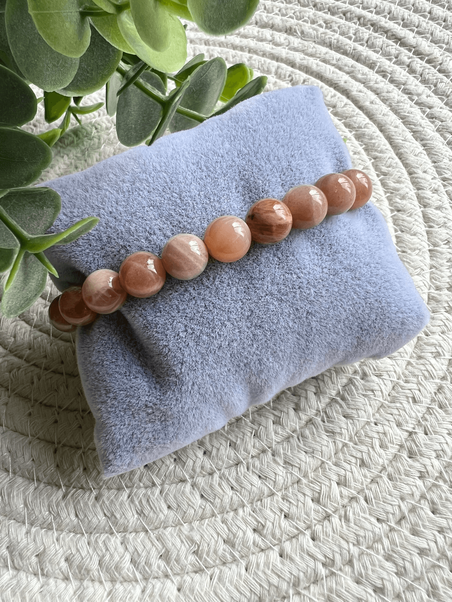 Bracelet PALAWAN - Perles minérales Pierre de lune rose. - Créations Uniques