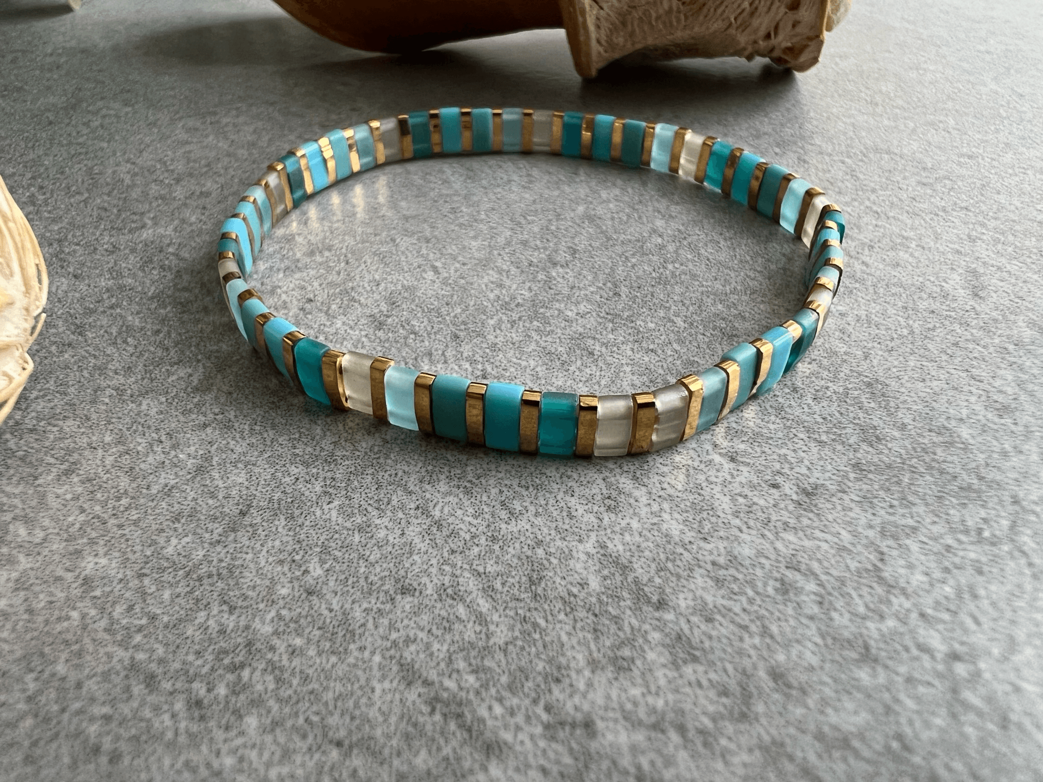 Bracelet VALENCIA perles bleues - Créations Uniques