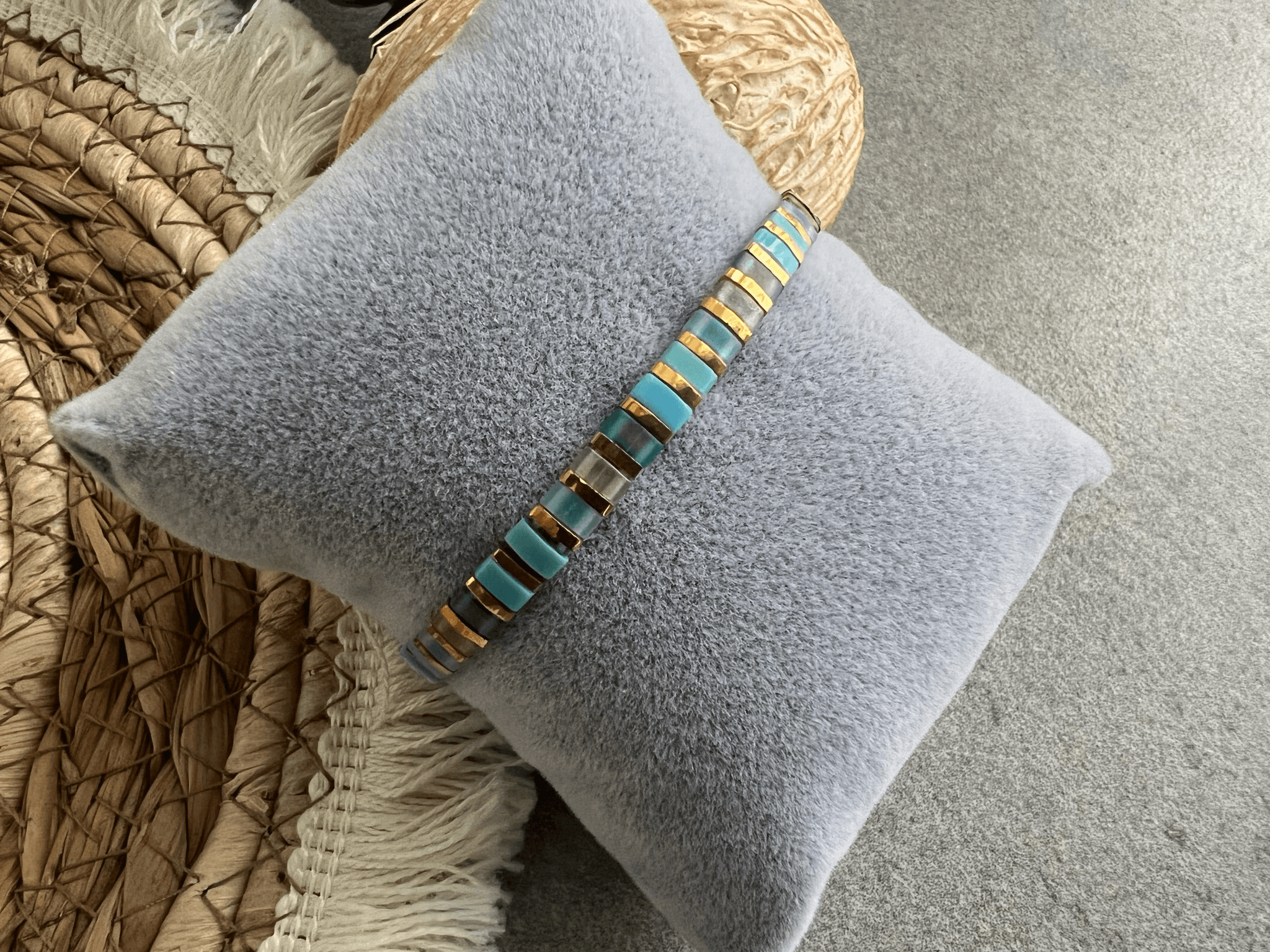 Bracelet VALENCIA perles bleues - Créations Uniques